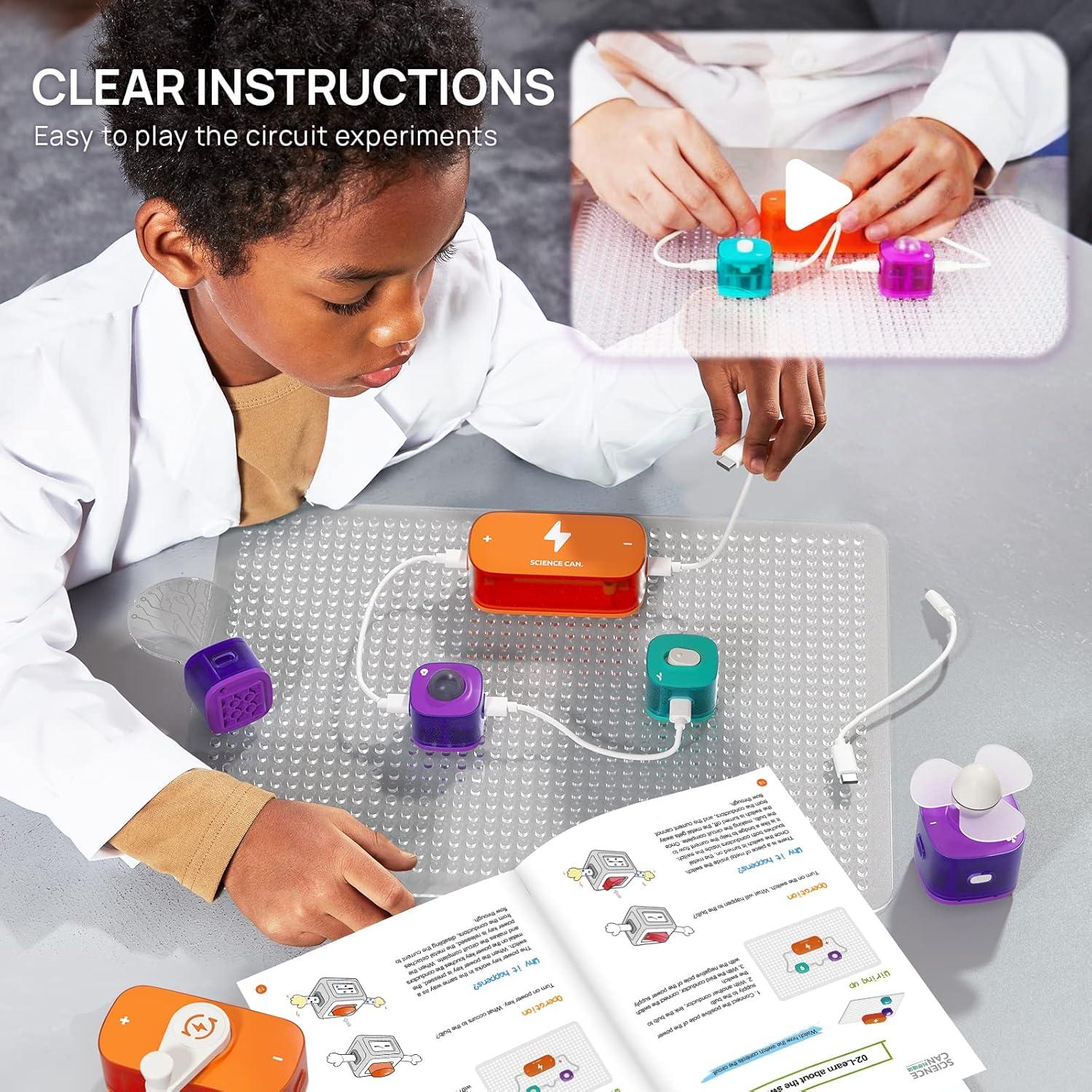 Kit de Circuitos Eléctricos Science Can para Niños 80 Experimentos
