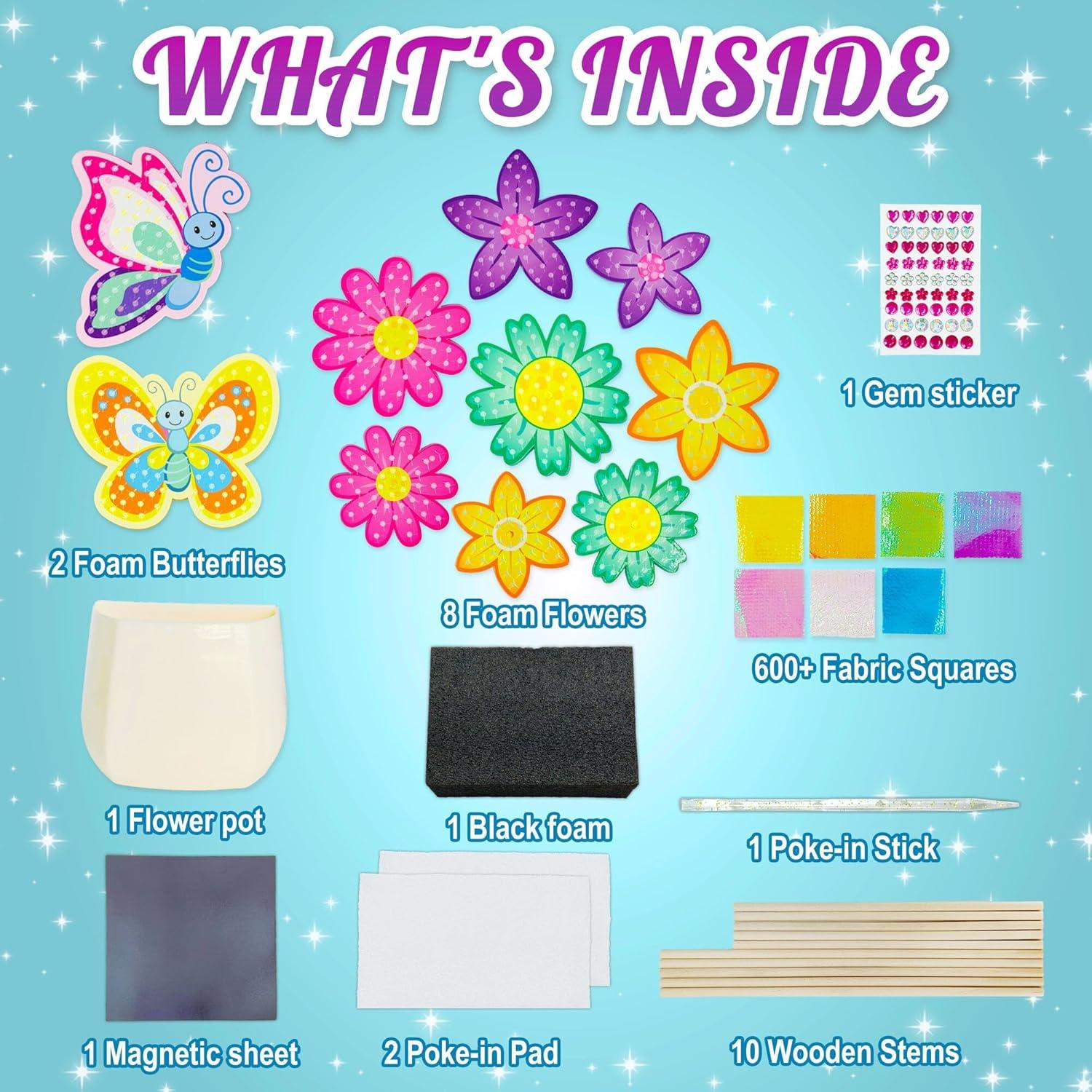 Kit de Manualidades de Flores Poke AGENTLAN para Niños 3-9 Años