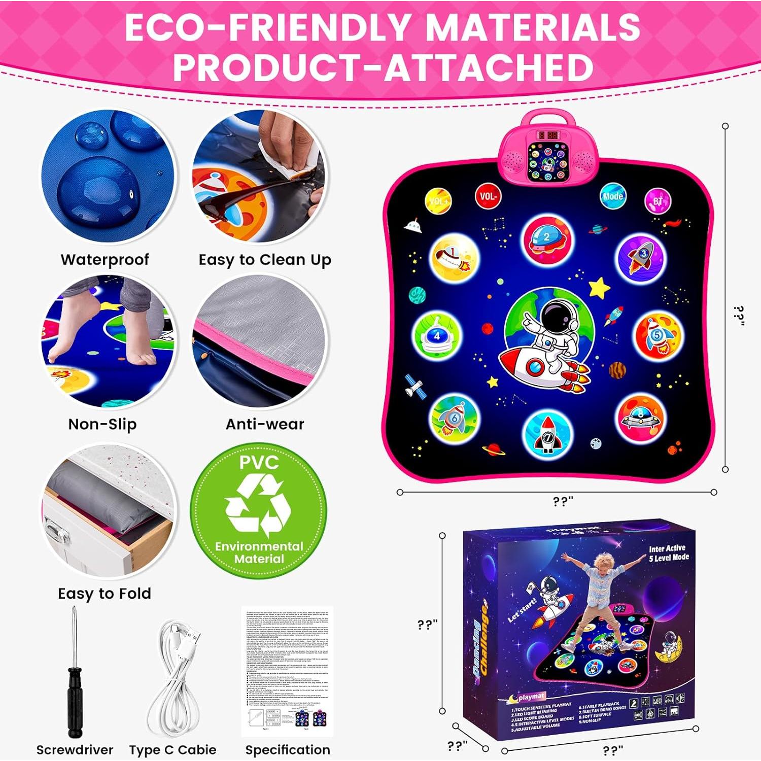 Alfombra de Baile Electrónica JAMLAMQ Rosa 104x11 cm