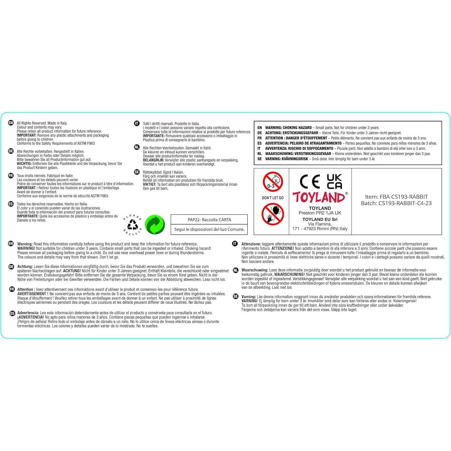 Globo de Personaje Conejo Super Simon Toyland 86 cm