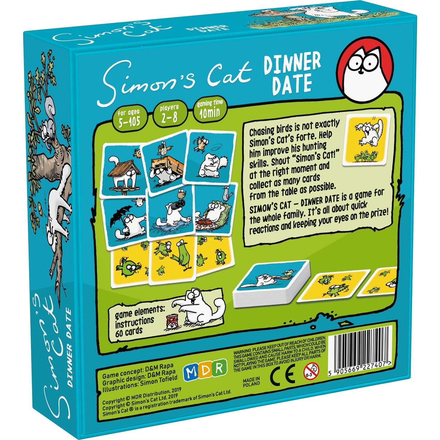 Juego de Cartas Simon's Cat - Cena Fecha - 2 a 8 Jugadores