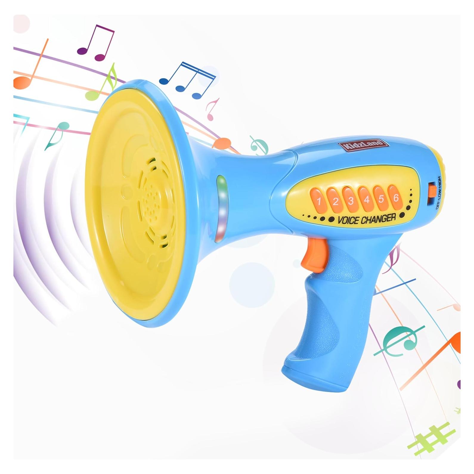 Cambiador de Voz Kidzlane para Niños - Megáfono Azul con 5 Efectos