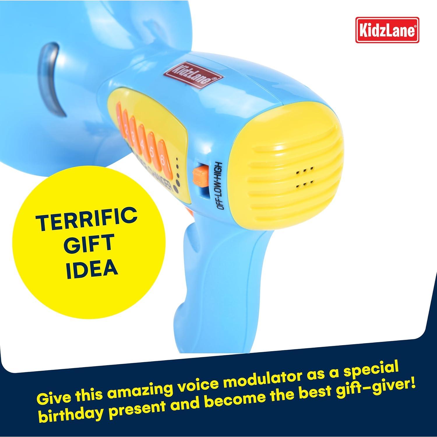 Cambiador de Voz Kidzlane para Niños - Megáfono Azul con 5 Efectos