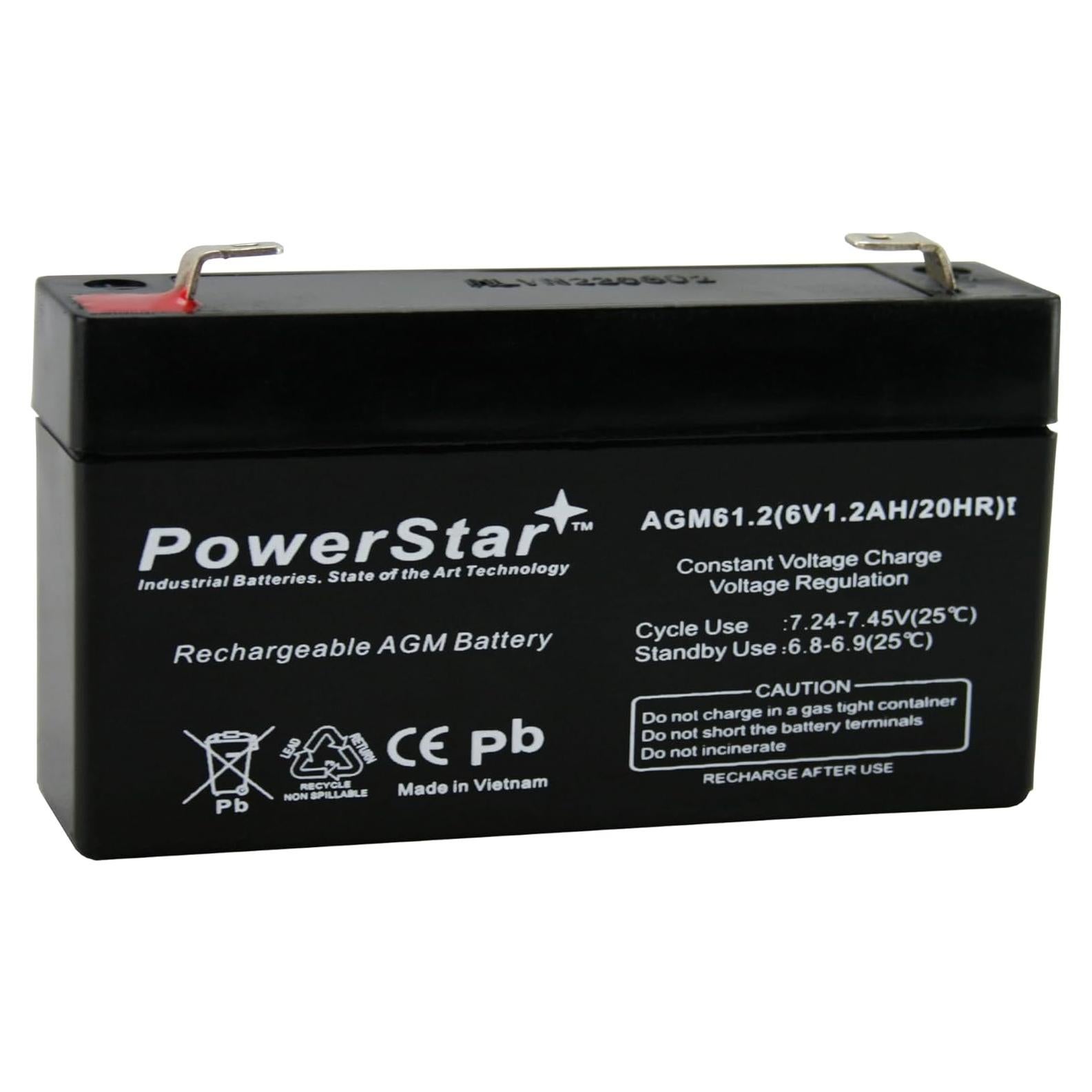 Batería AGM 6V PowerStar GE SIMON XT 1.2A sellada 2 años