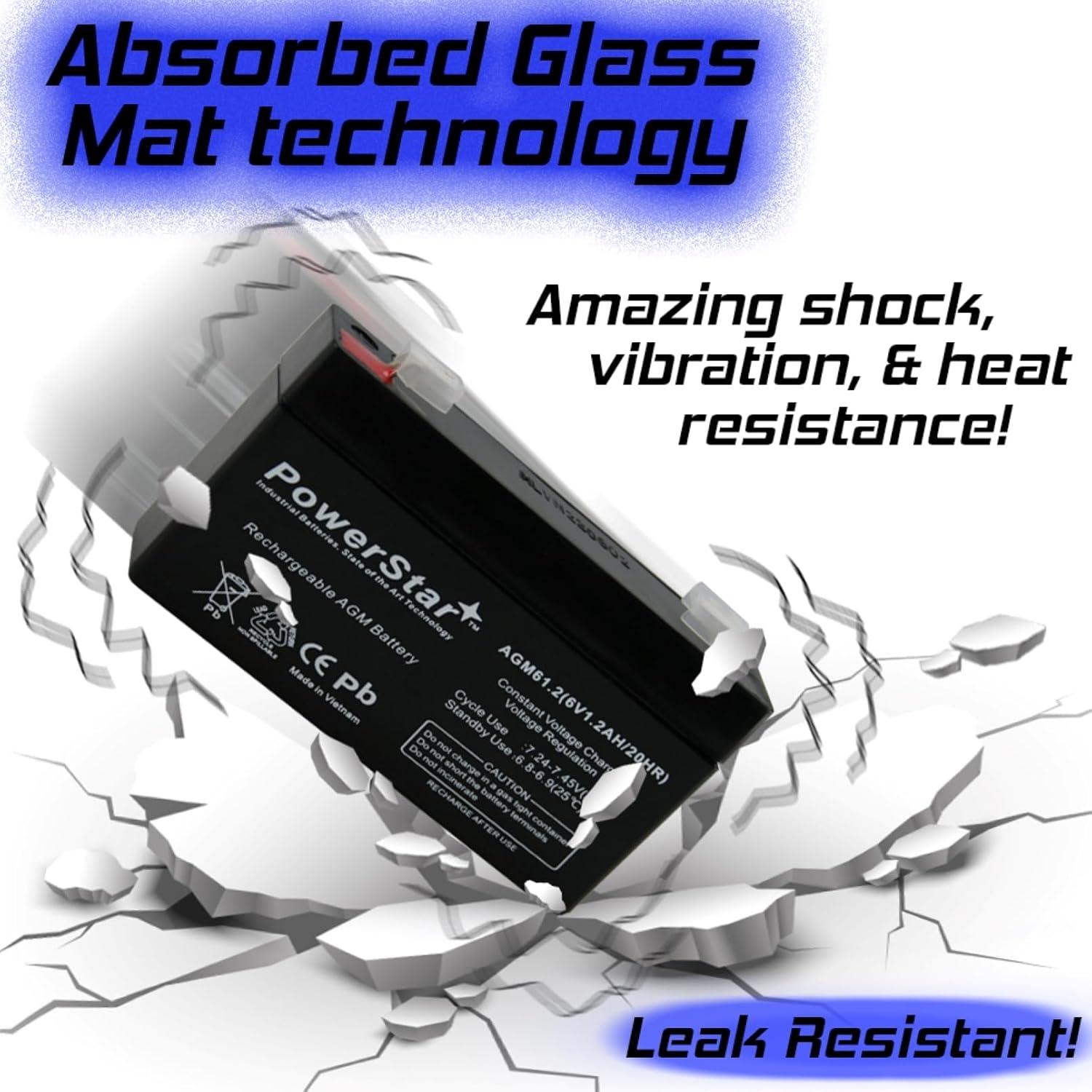 Batería AGM 6V PowerStar GE SIMON XT 1.2A sellada 2 años