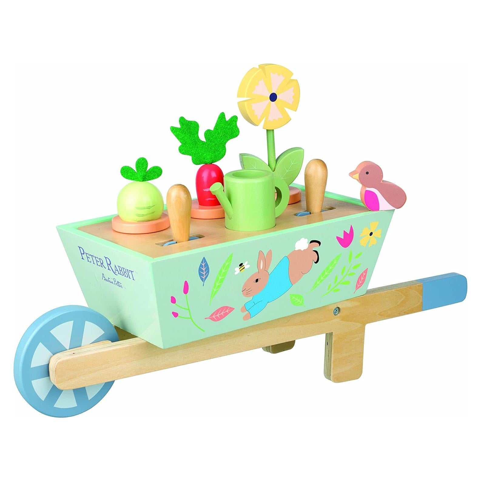 Carretilla de Madera Peter Rabbit con Accesorios de Jardín