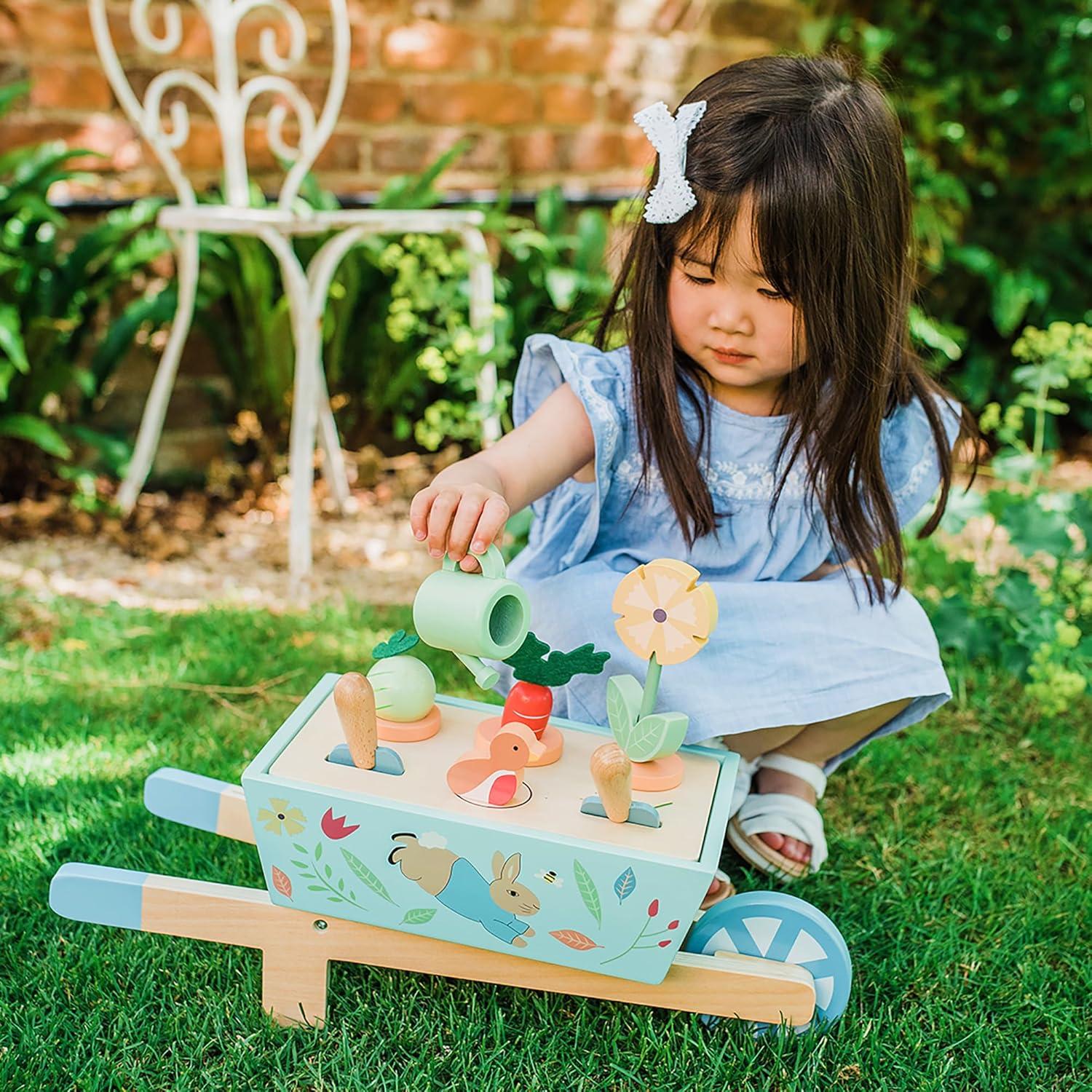 Carretilla de Madera Peter Rabbit con Accesorios de Jardín