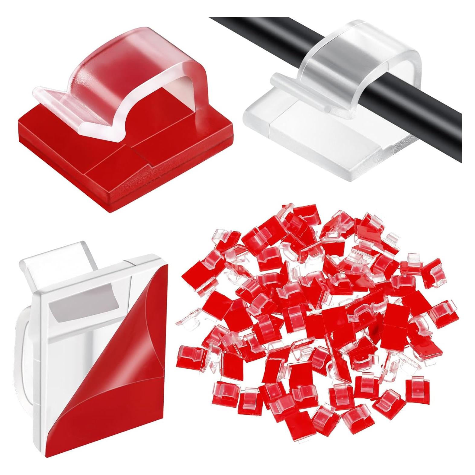 Clips Adhesivos para Cables Blulu 100 Pcs Transparente
