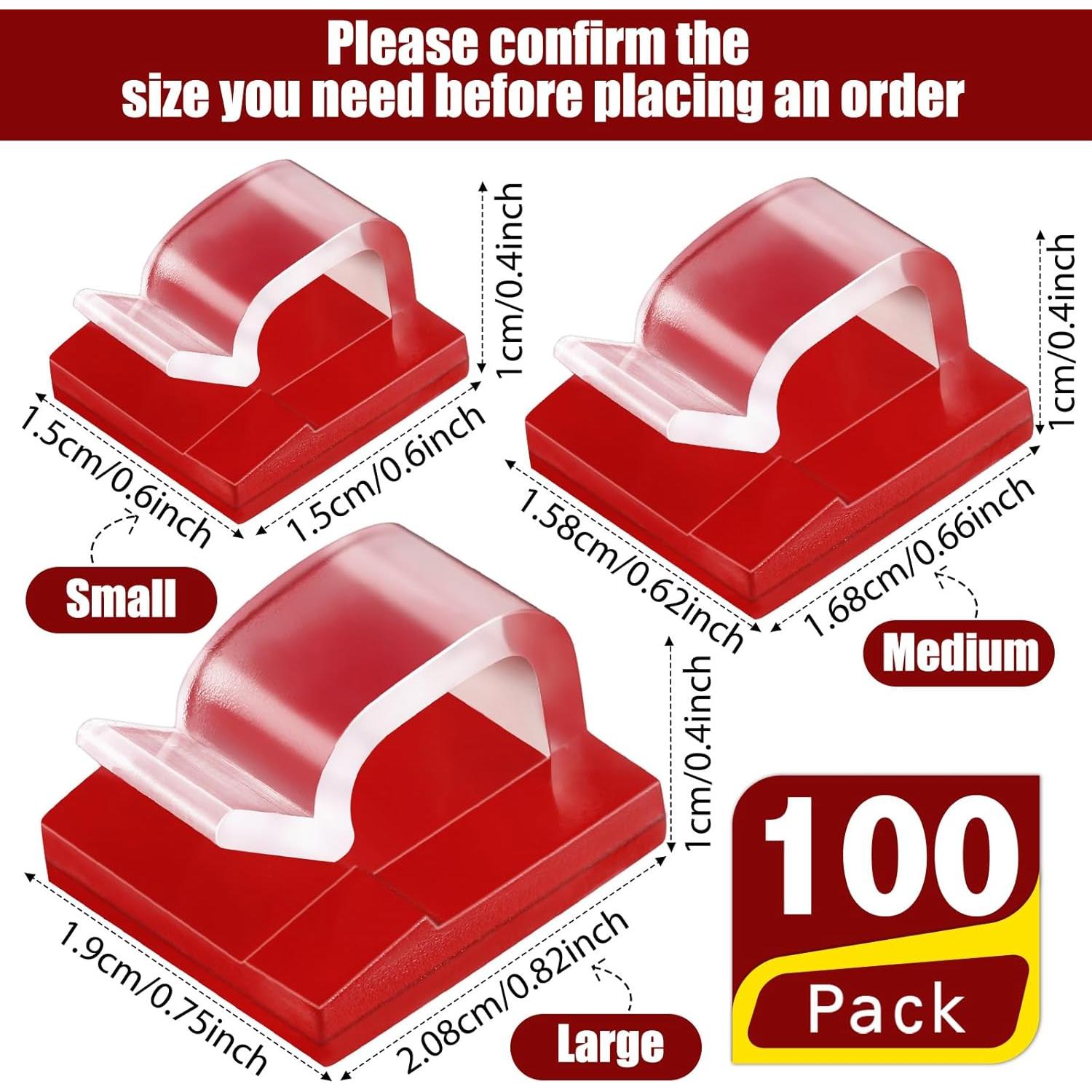 Clips Adhesivos para Cables Blulu 100 Pcs Transparente