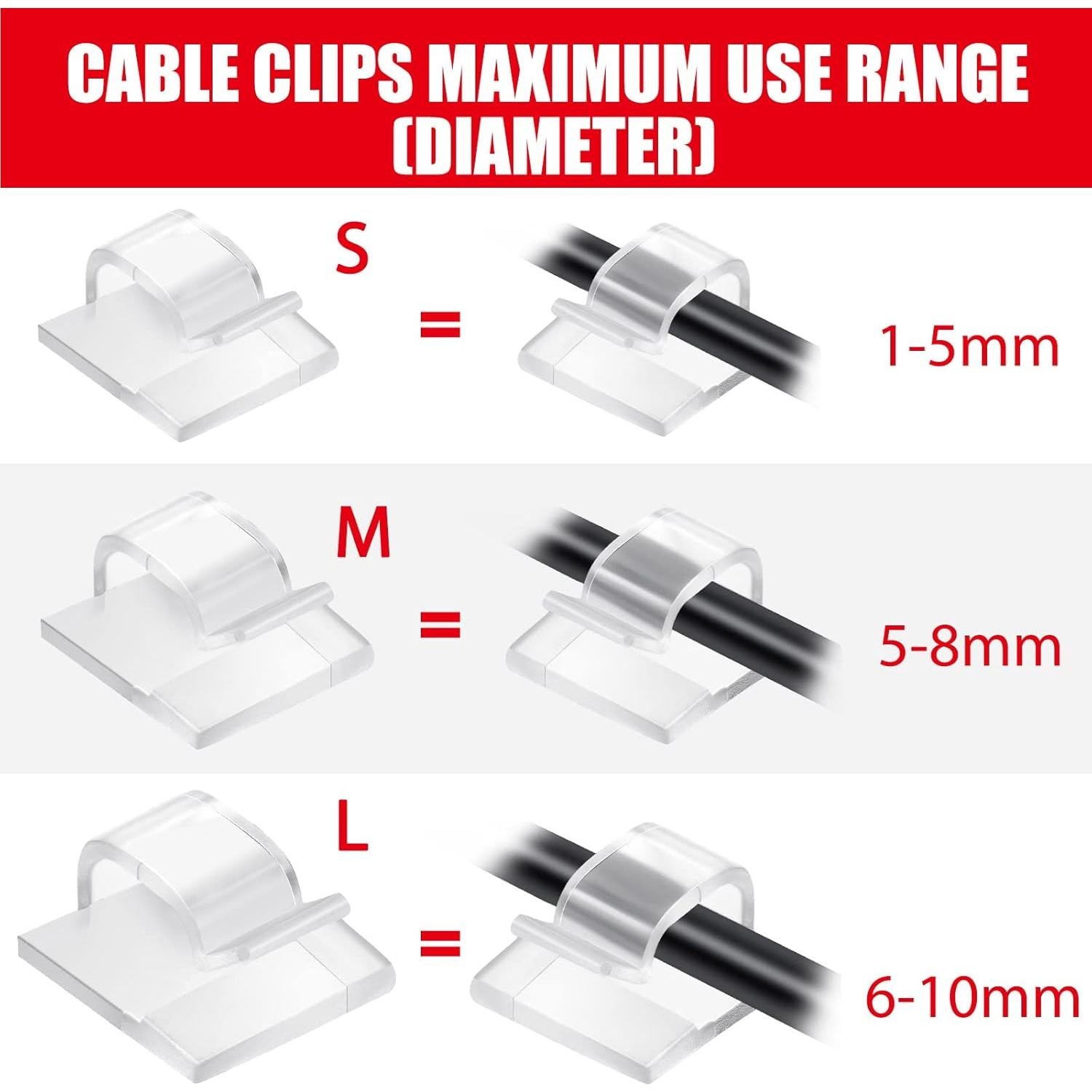 Clips Adhesivos para Cables Blulu 100 Pcs Transparente