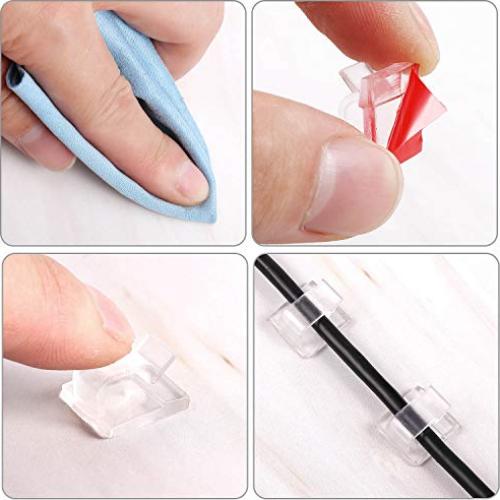 Clips Adhesivos para Cables Blulu 100 Pcs Transparente