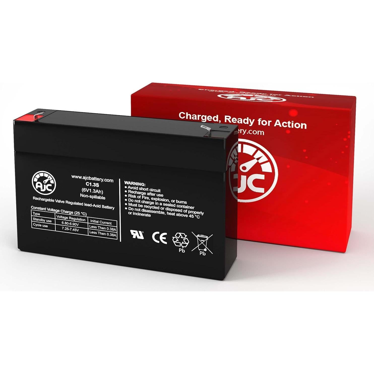 Batería AJC 6V 1.3Ah Compatible con Alarma GE Simon