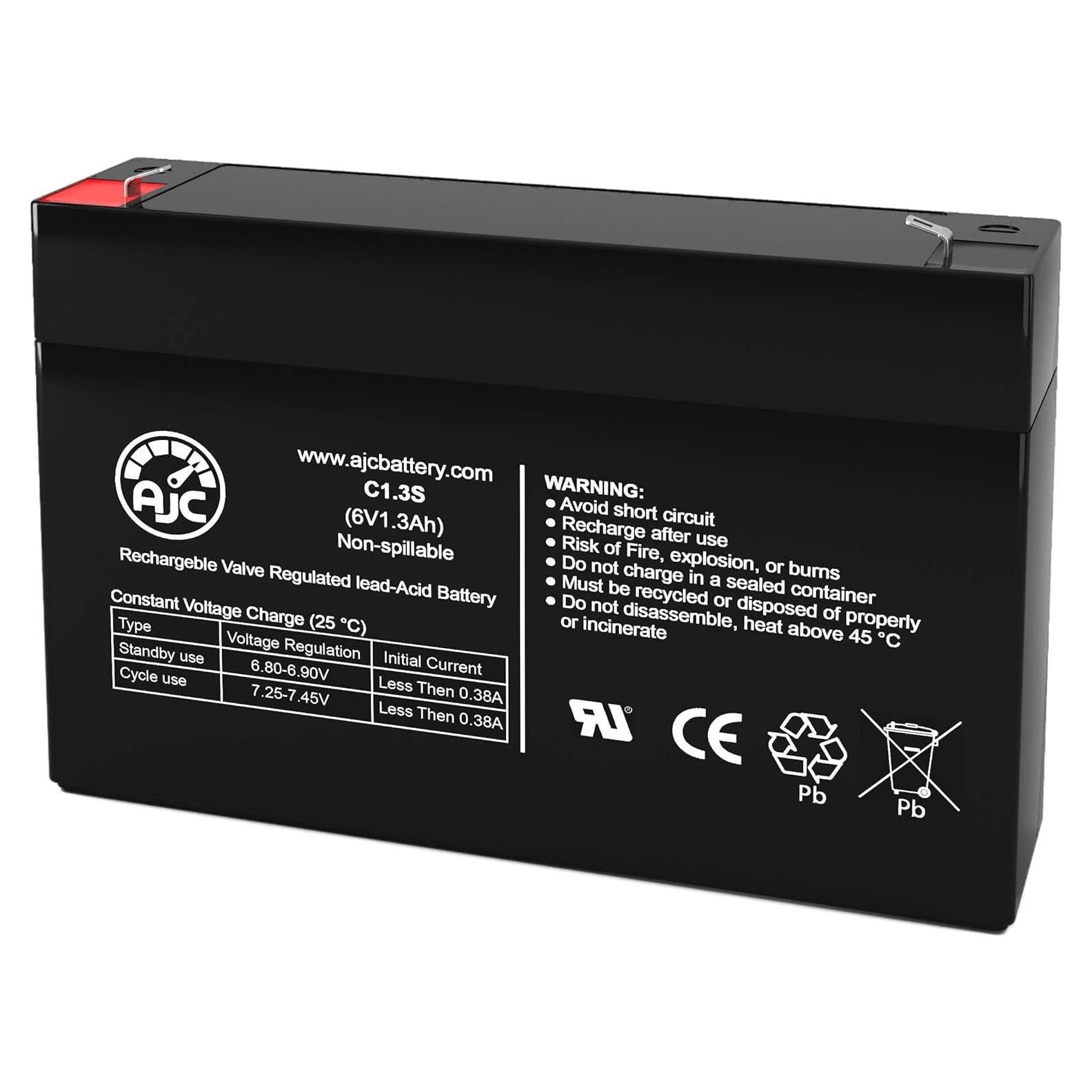 Batería AJC 6V 1.3Ah Compatible con GE Simon III de Alarma