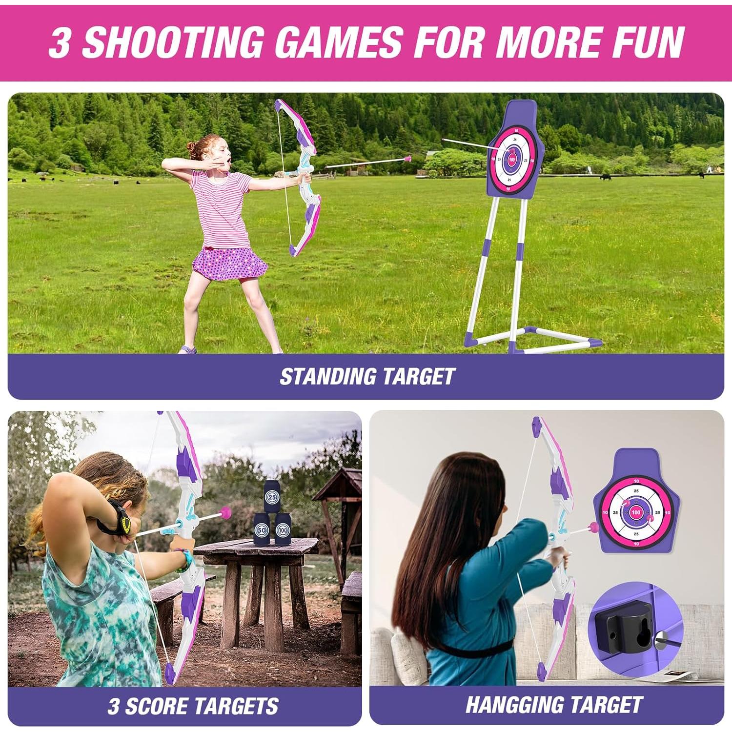 Set Arco y Flecha HYES con Luz LED y 12 Flechas para Niños