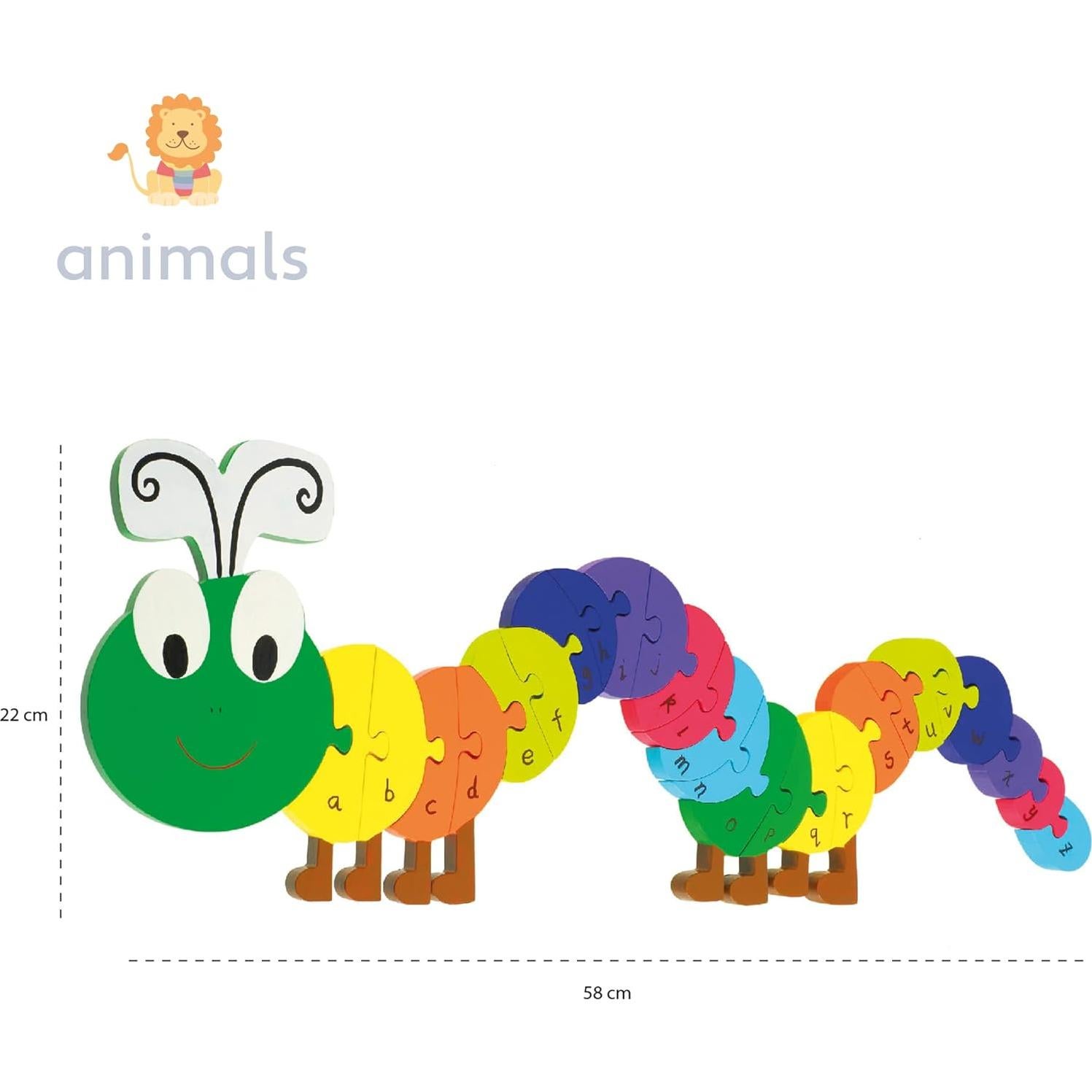 Rompecabezas de Alfabeto de Madera Orange Tree - Oruga