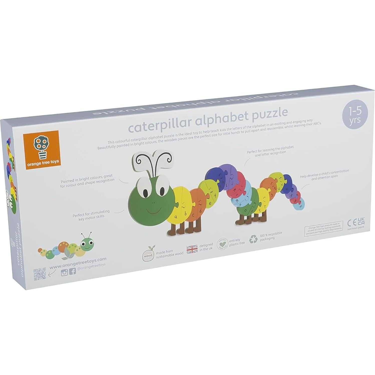 Rompecabezas de Alfabeto de Madera Orange Tree - Oruga