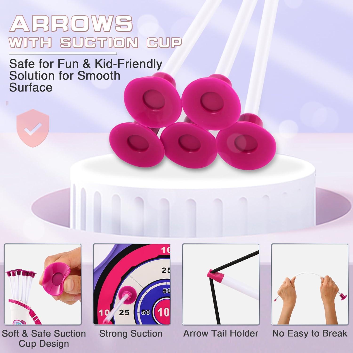 Conjunto de Arco y Flecha Handwell 2 Paquete LED Rosa