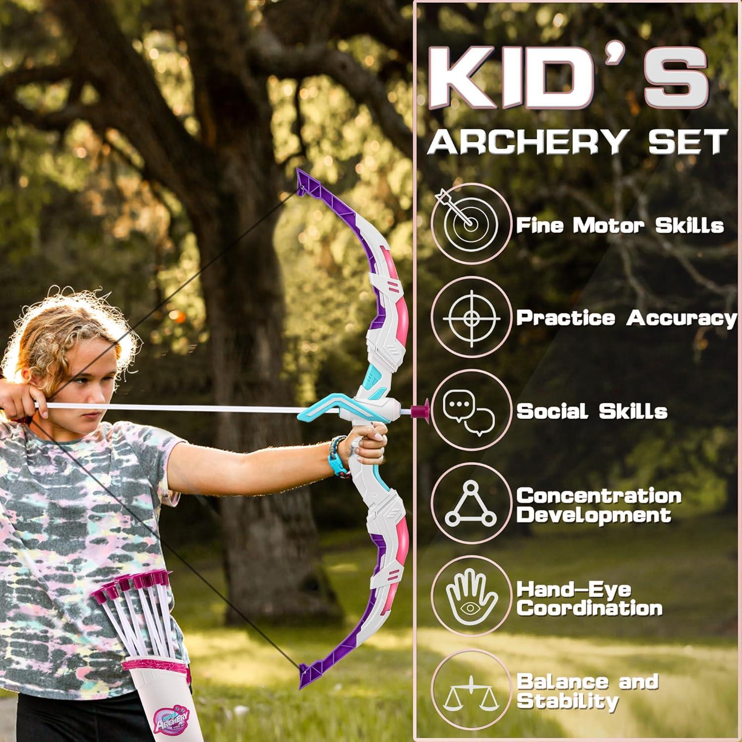 Conjunto de Arco y Flecha Handwell 2 Paquete LED Rosa