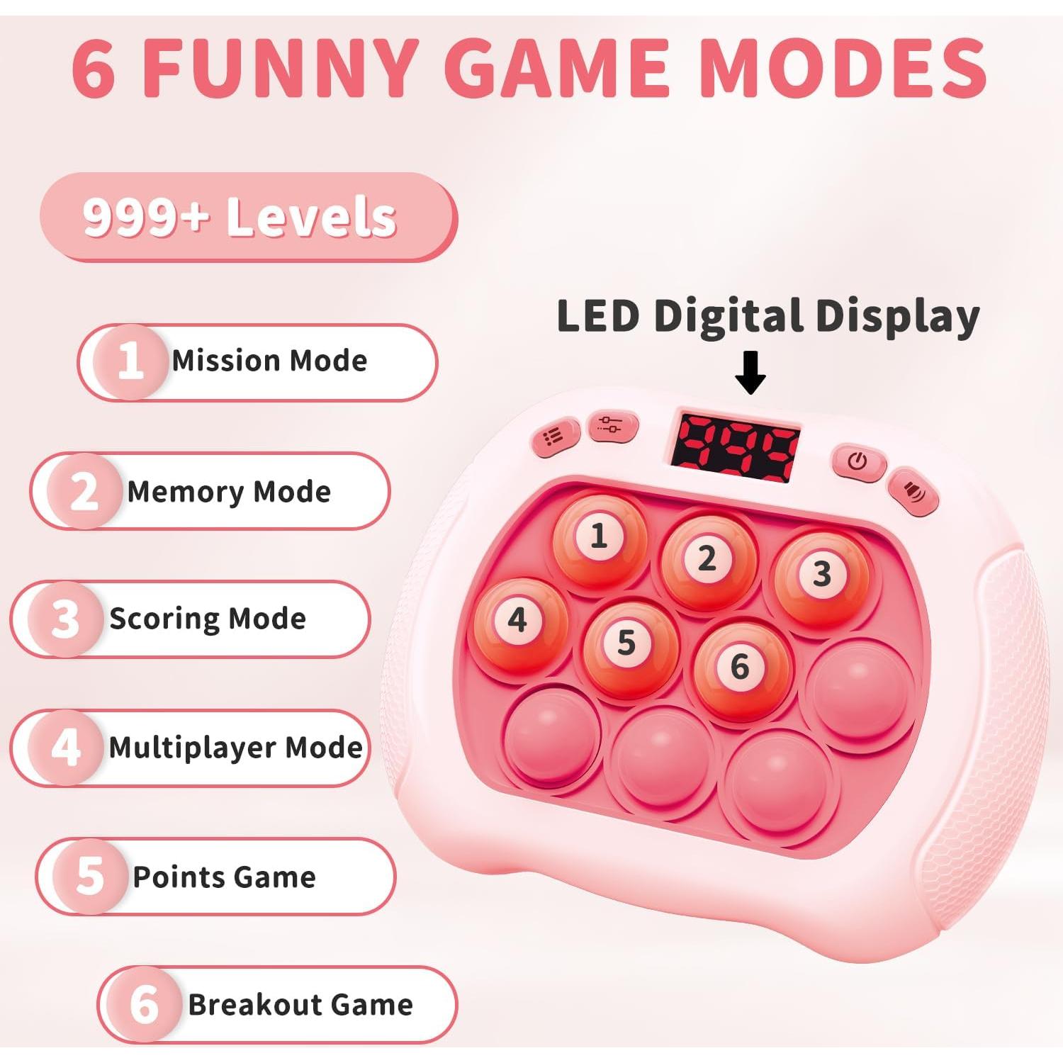 Juguete Antiestrés Pop Game Intoypad Rosa con Luz LED 6 Modos