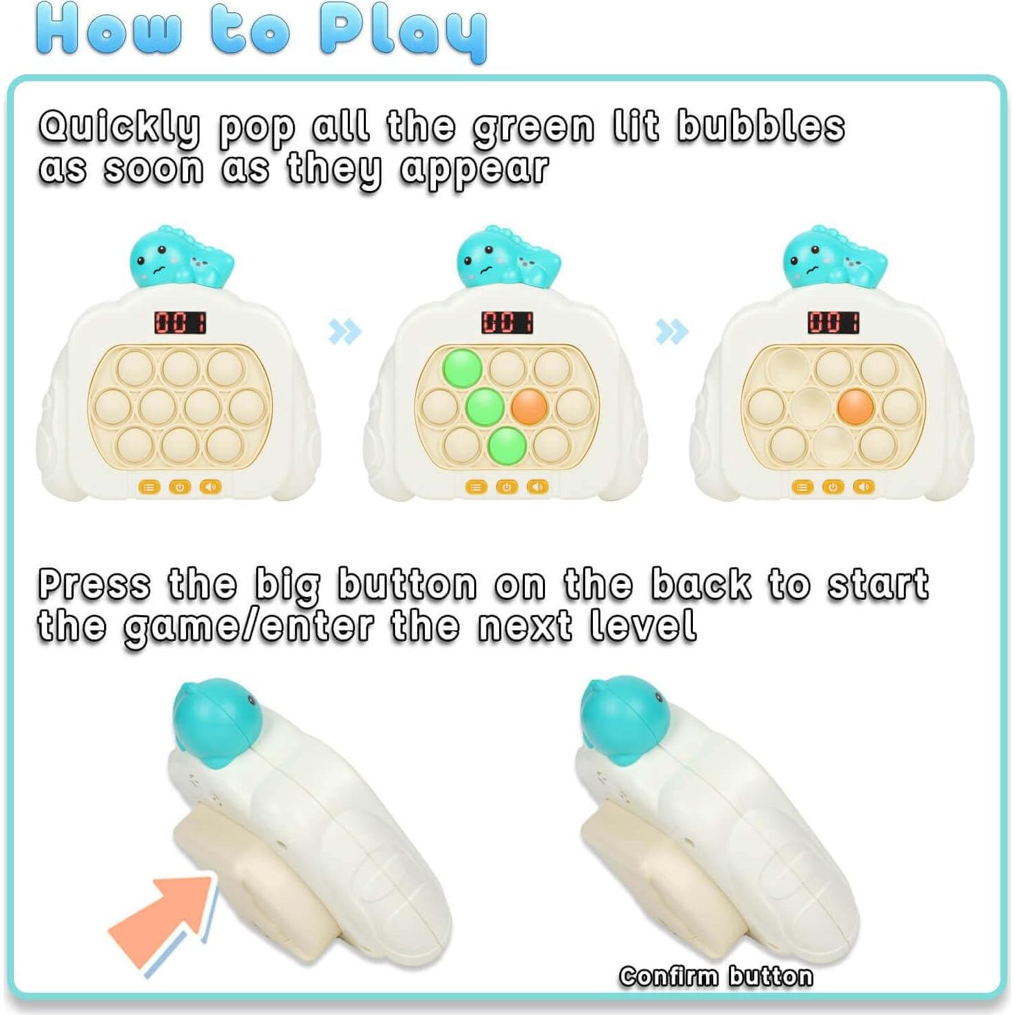 Juego Antiestrés Pop Rápido HLXY con Pantalla LED 12 Modos