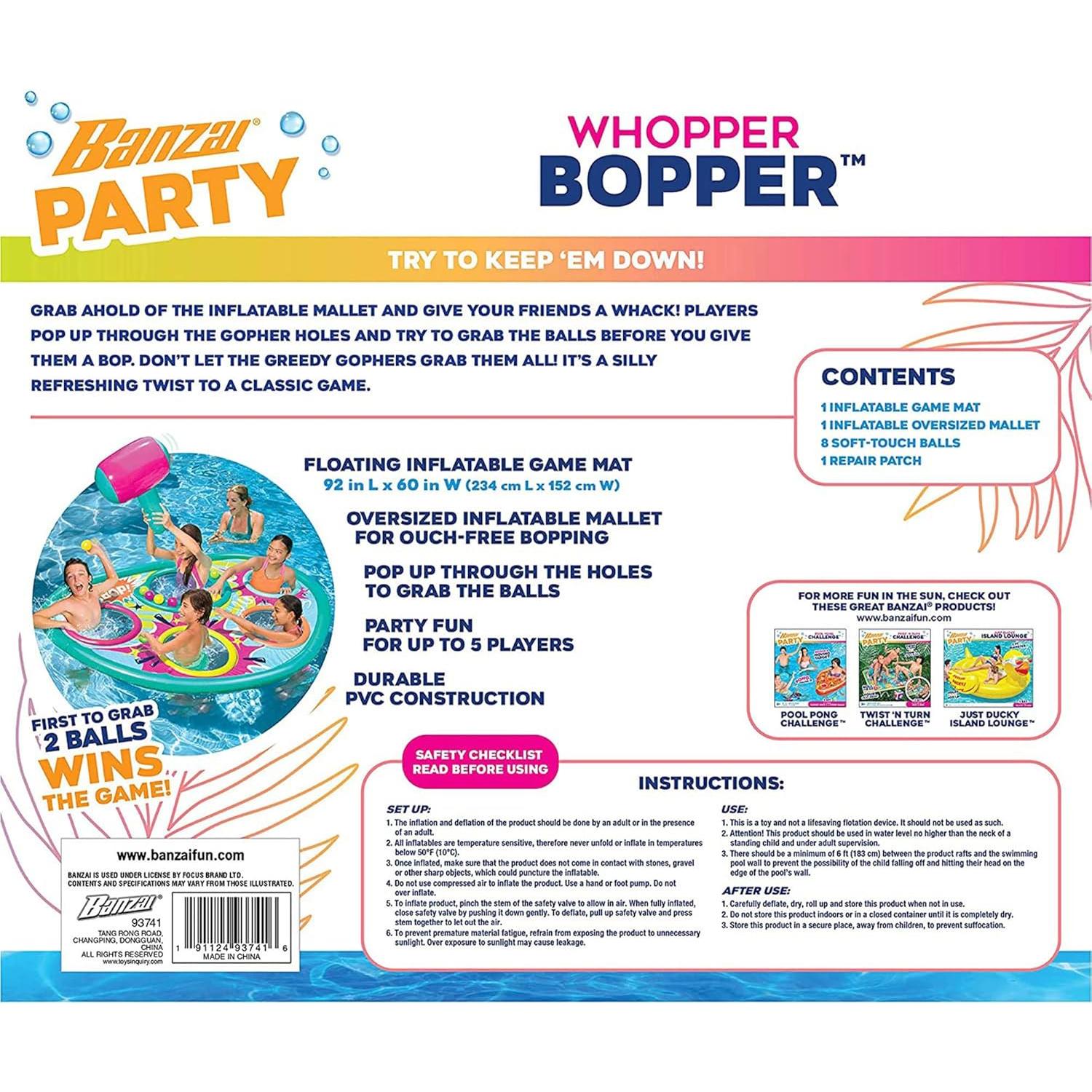 Juego de piscina inflable Banzai Whopper Bopper 233x152 cm