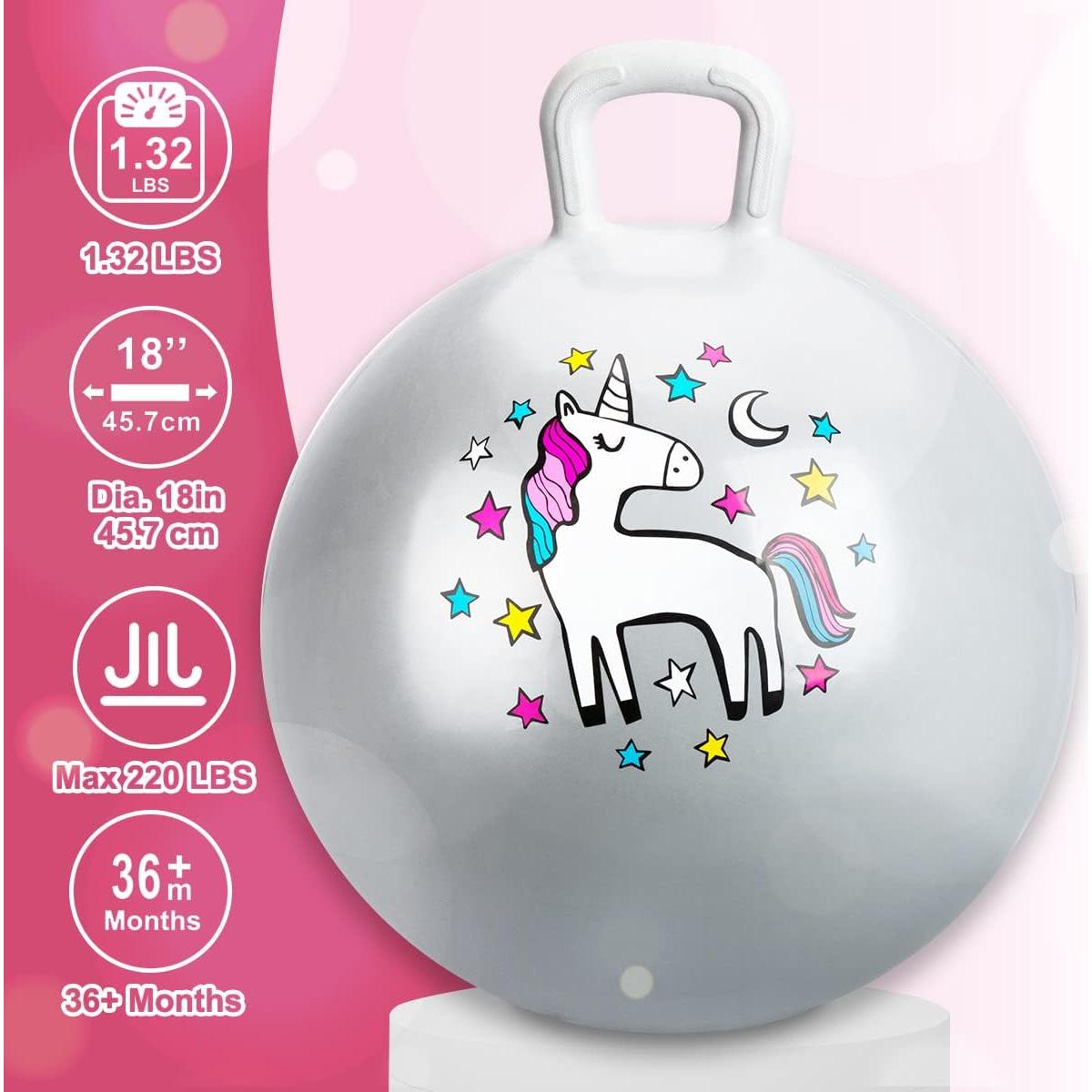 Pelota Saltarina INPODAK 46 cm con Mango para Niños 3-6 Años