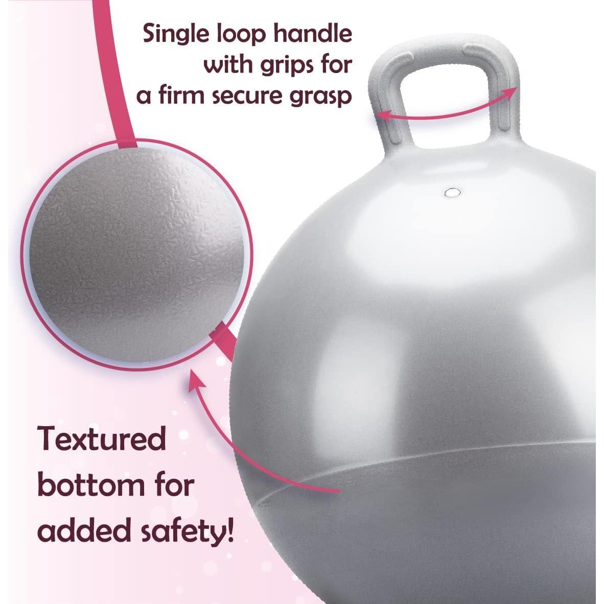 Pelota Saltarina INPODAK 46 cm con Mango para Niños 3-6 Años