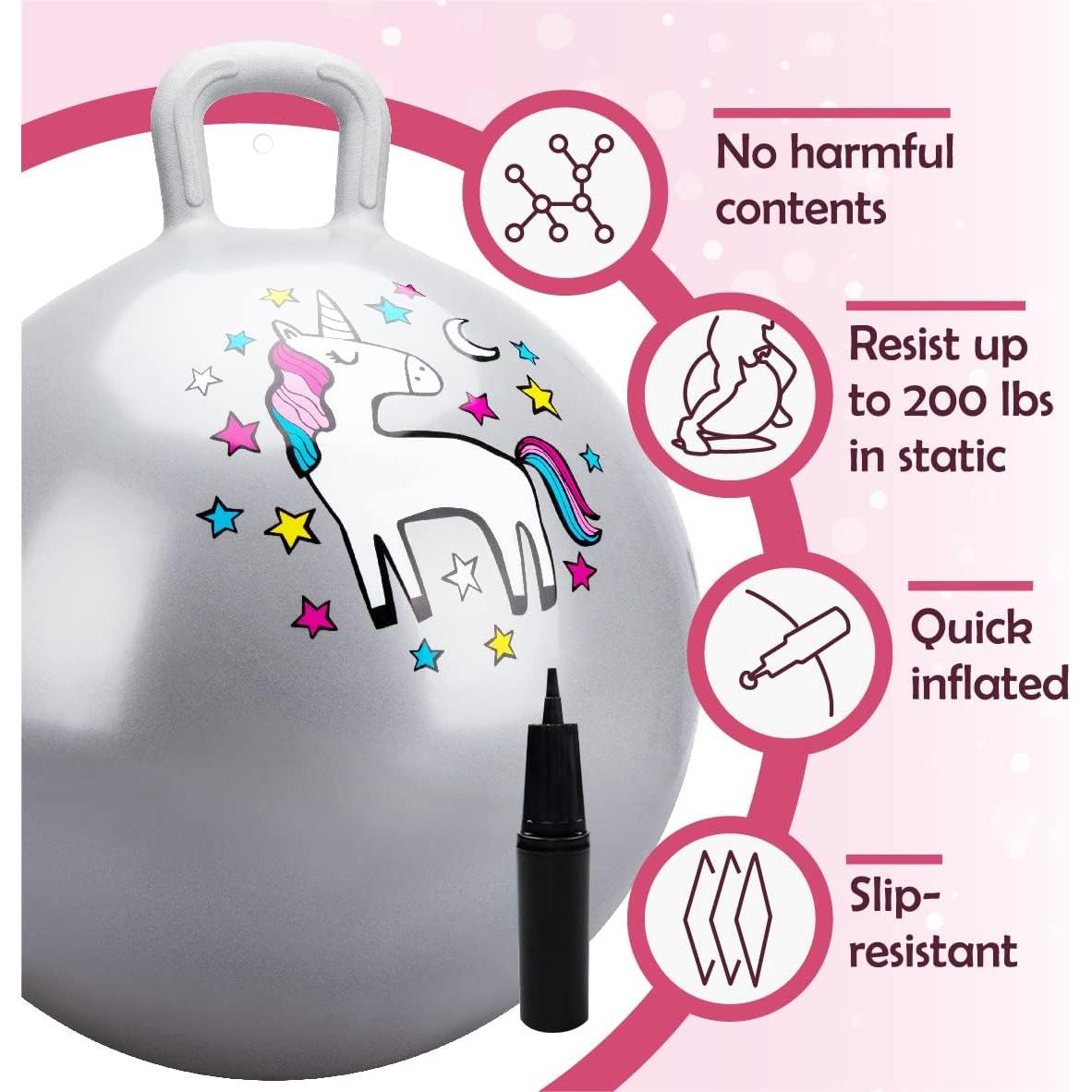 Pelota Saltarina INPODAK 46 cm con Mango para Niños 3-6 Años