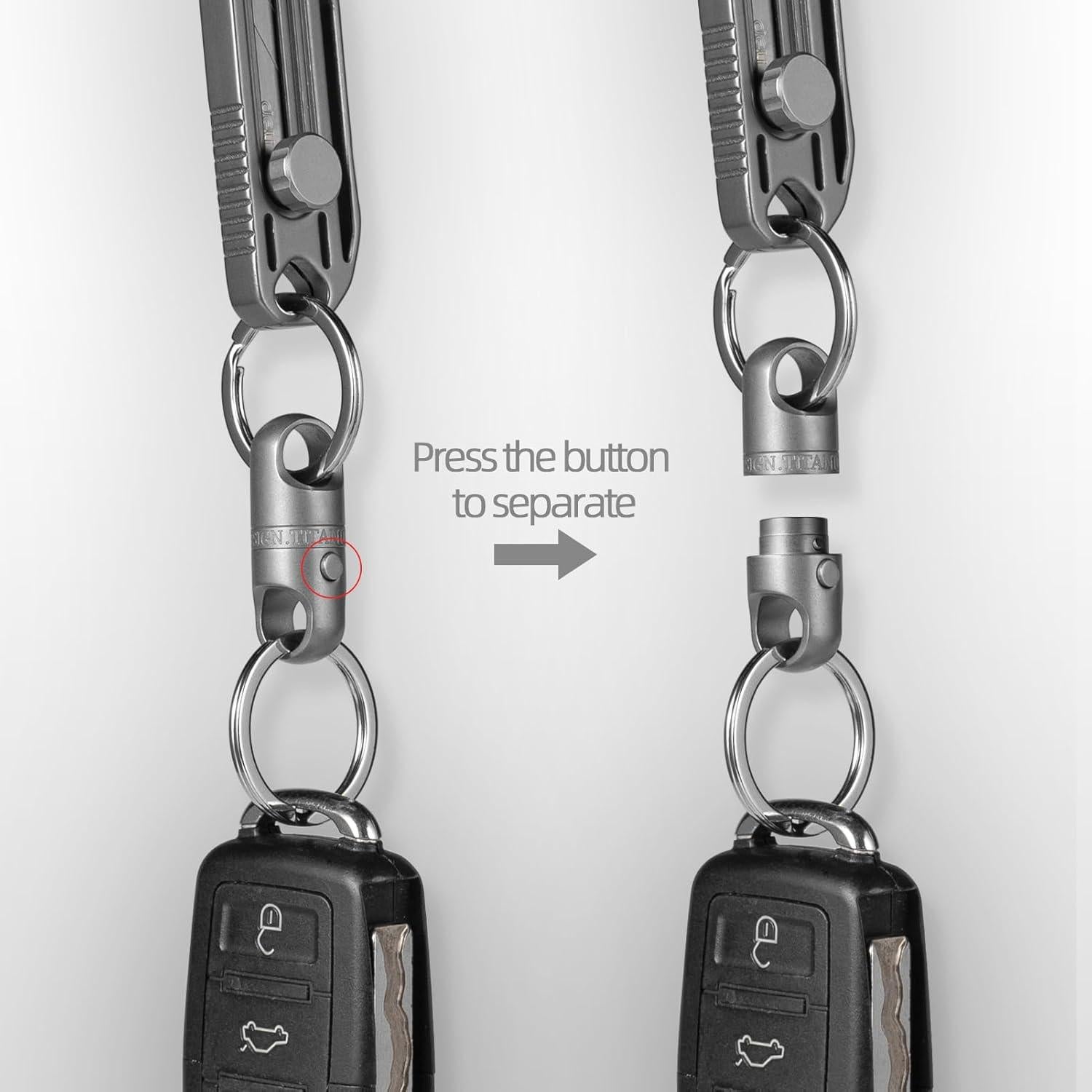 Llavero Magnético FEGVE de Titanio, Ultra Ligero y Desmontable