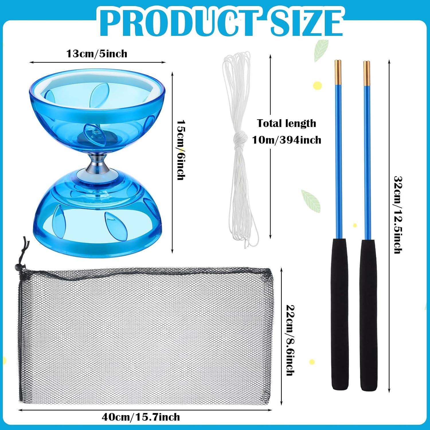 Juego de Diabolo Chino Simgoing con Palos y Cuerda Azul