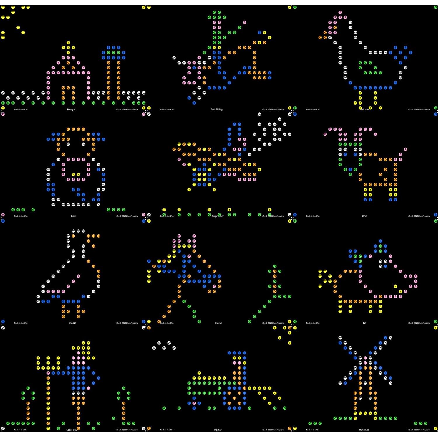 Plantillas de Recarga IllumiPeg para Lite Brite Retro 15.24x20.32cm