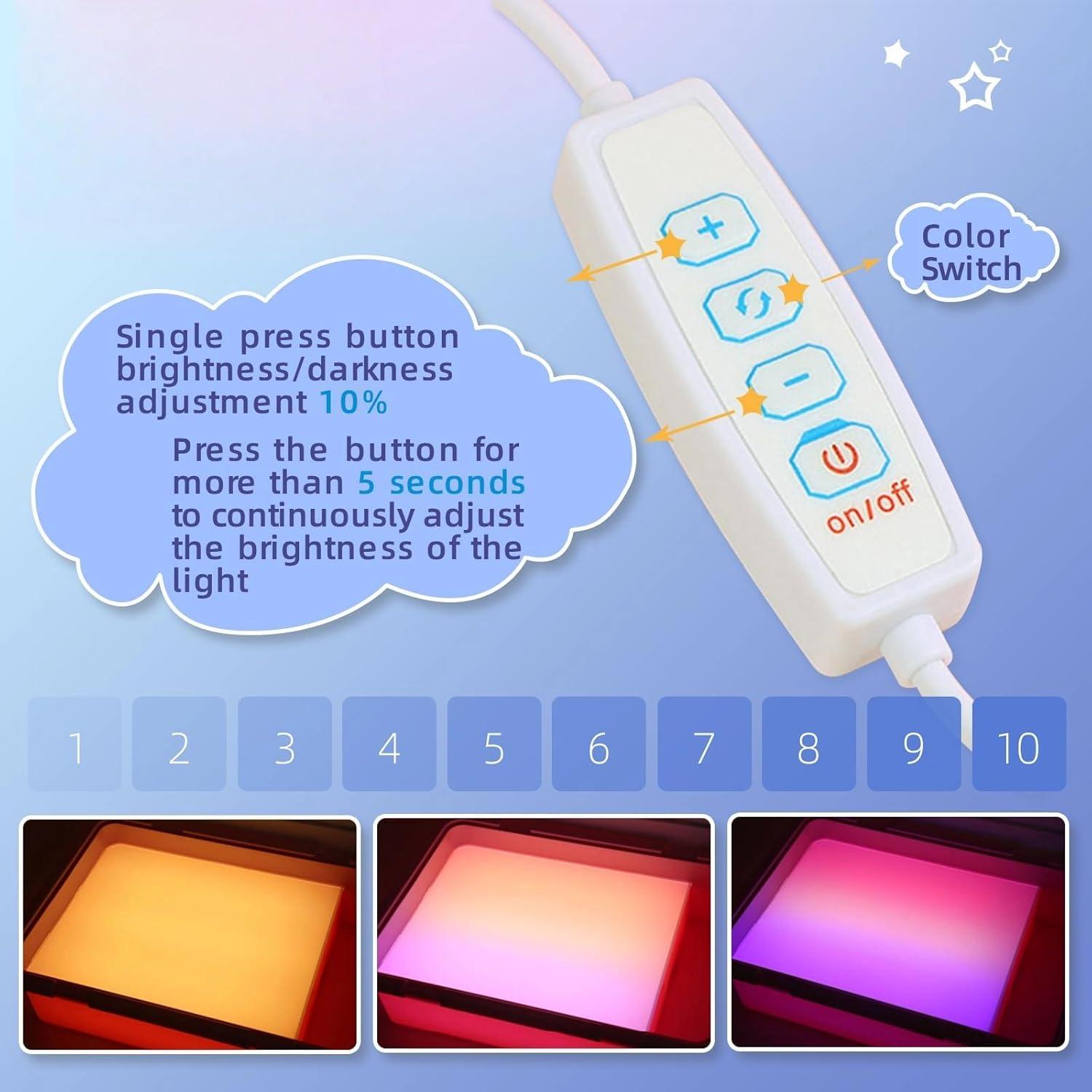 Mesa de Luz Sensorial para Niños Yichushisu 40x28cm Azul