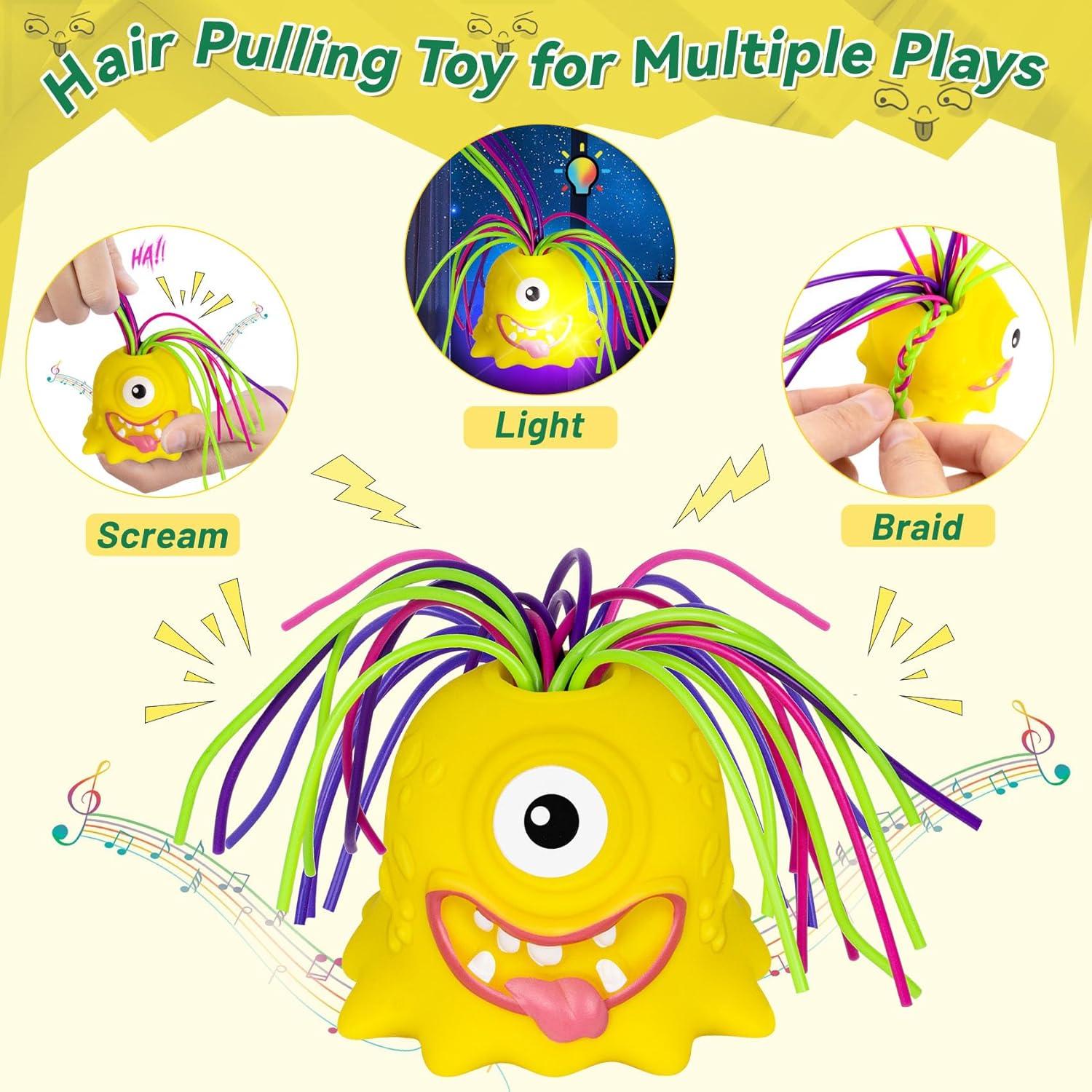 Juguete Antiestrés Monstruo Gritón HOMQYTE Verde y Amarillo 2P