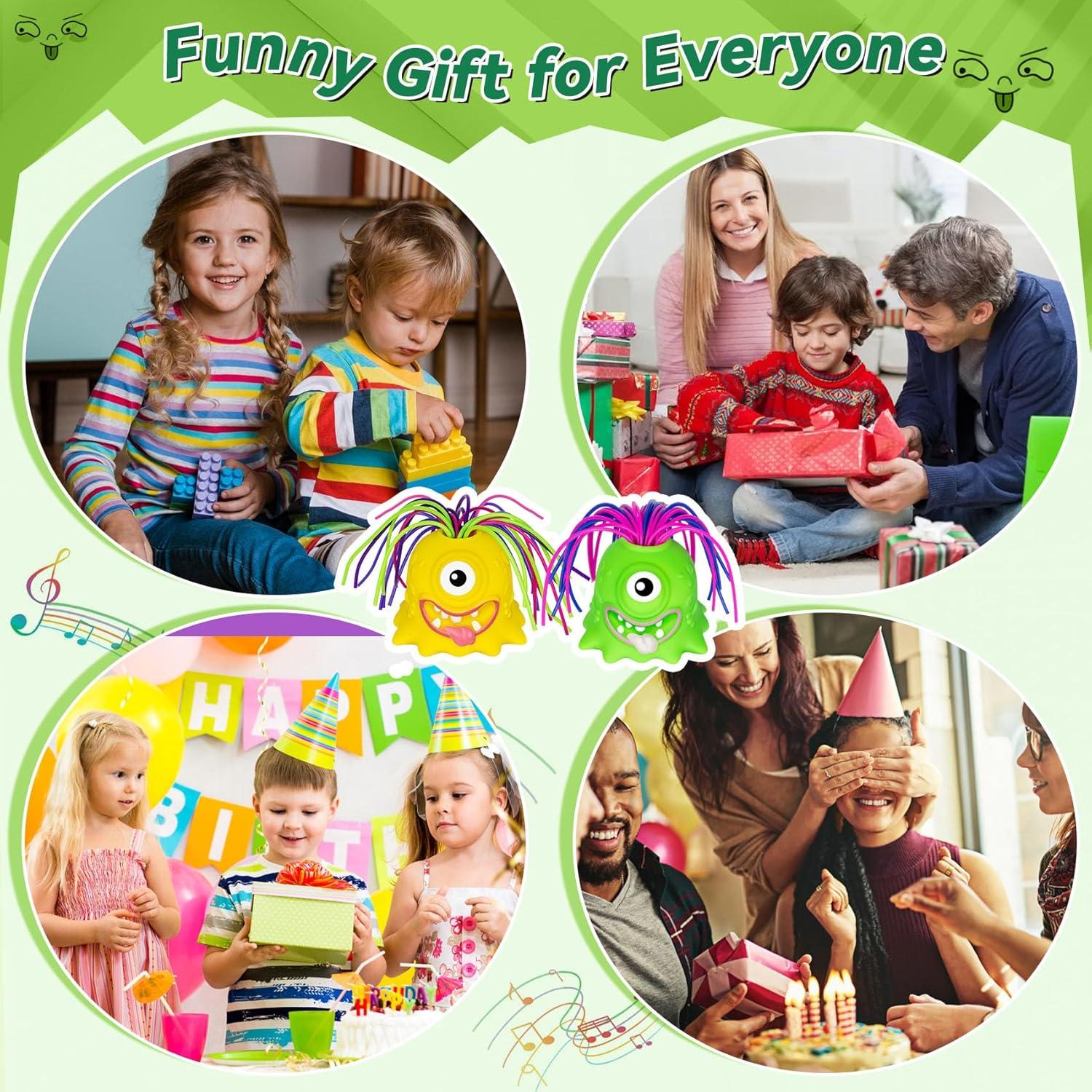 Juguete Antiestrés Monstruo Gritón HOMQYTE Verde y Amarillo 2P