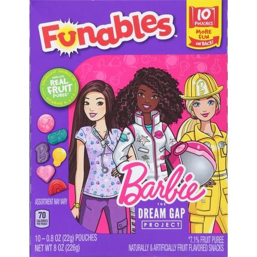 Snacks de Fruta Funables Barbie 10 Paquetes de 22.68g