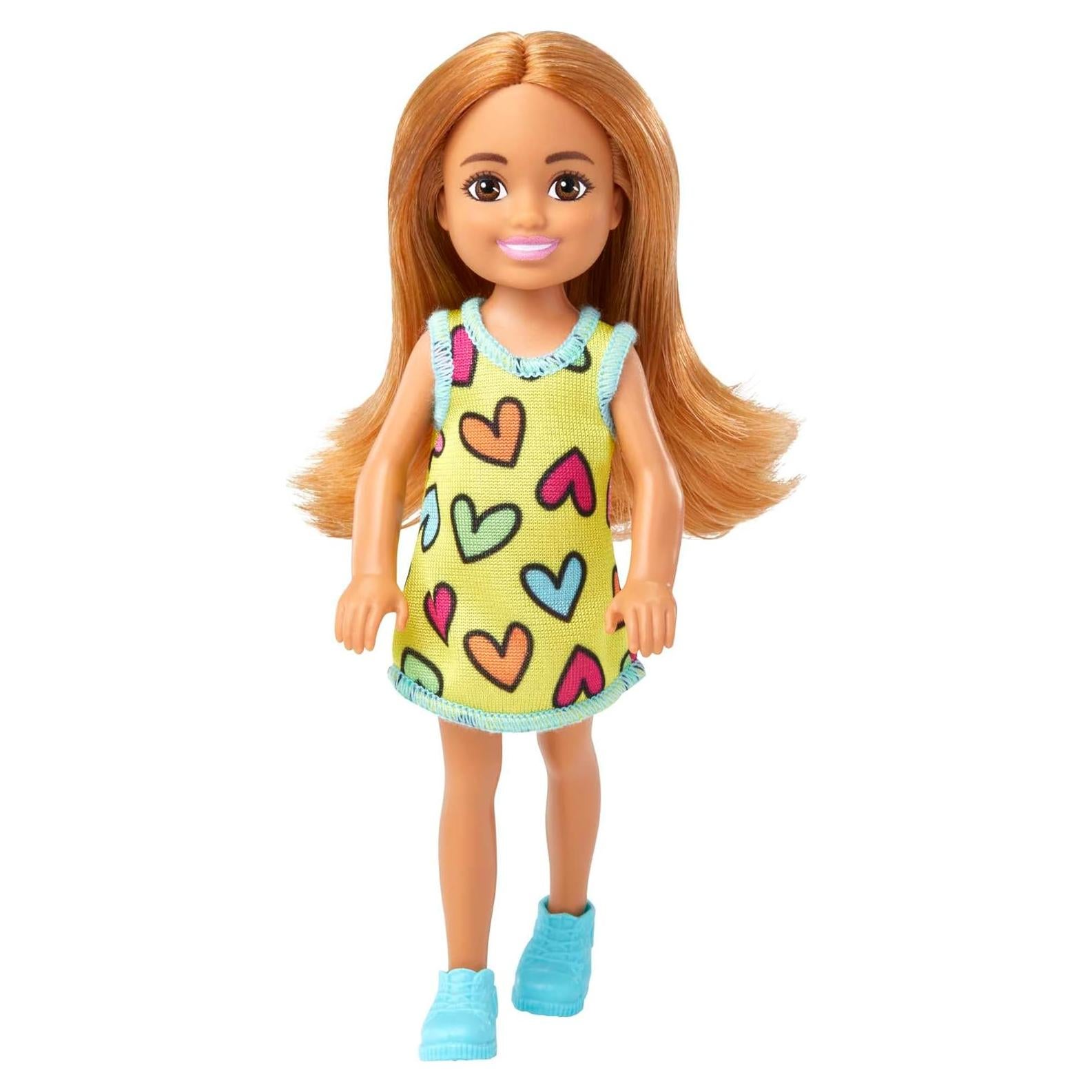 Muñeca Barbie Chelsea 15.24 cm Vestido Amarillo Corazones
