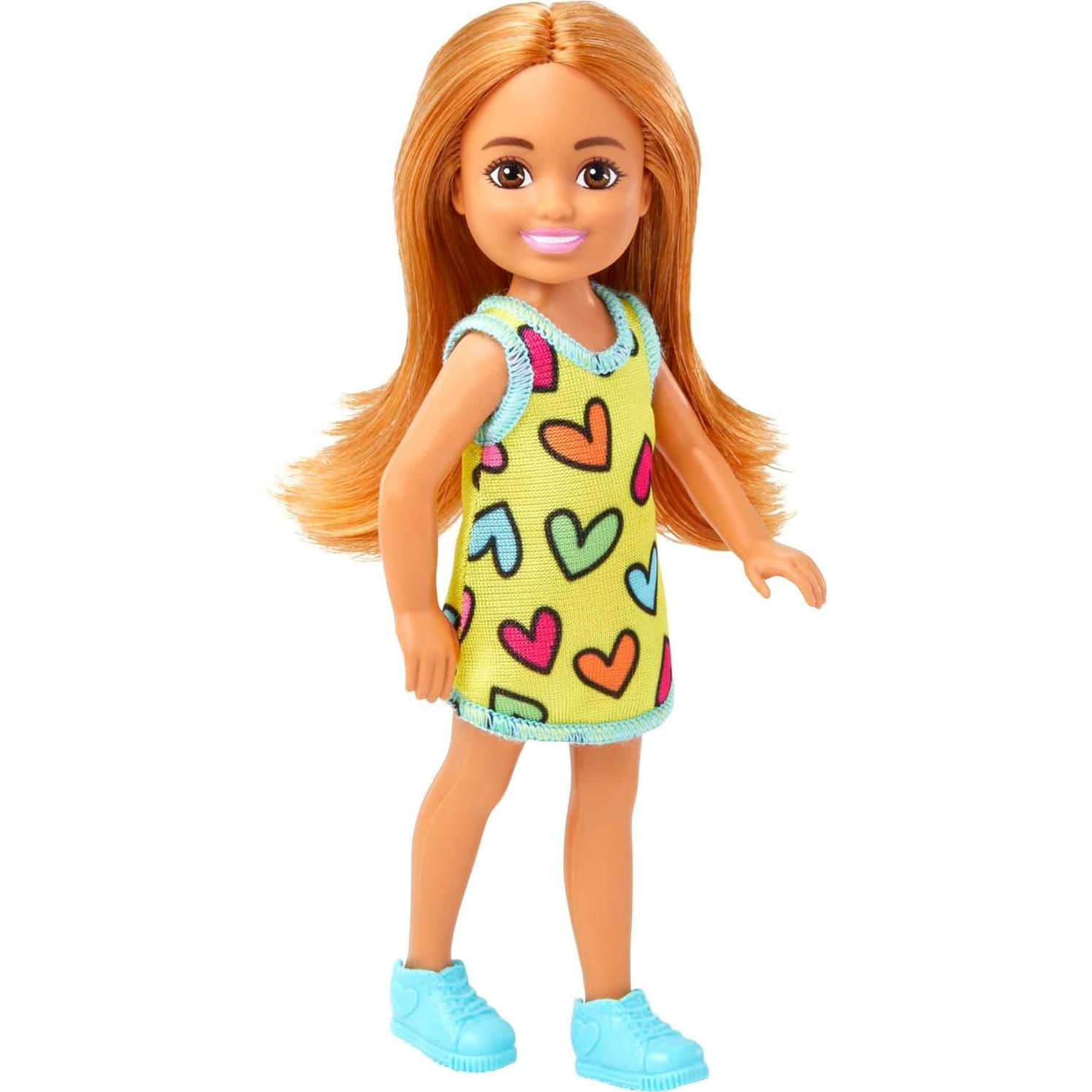 Muñeca Barbie Chelsea 15.24 cm Vestido Amarillo Corazones