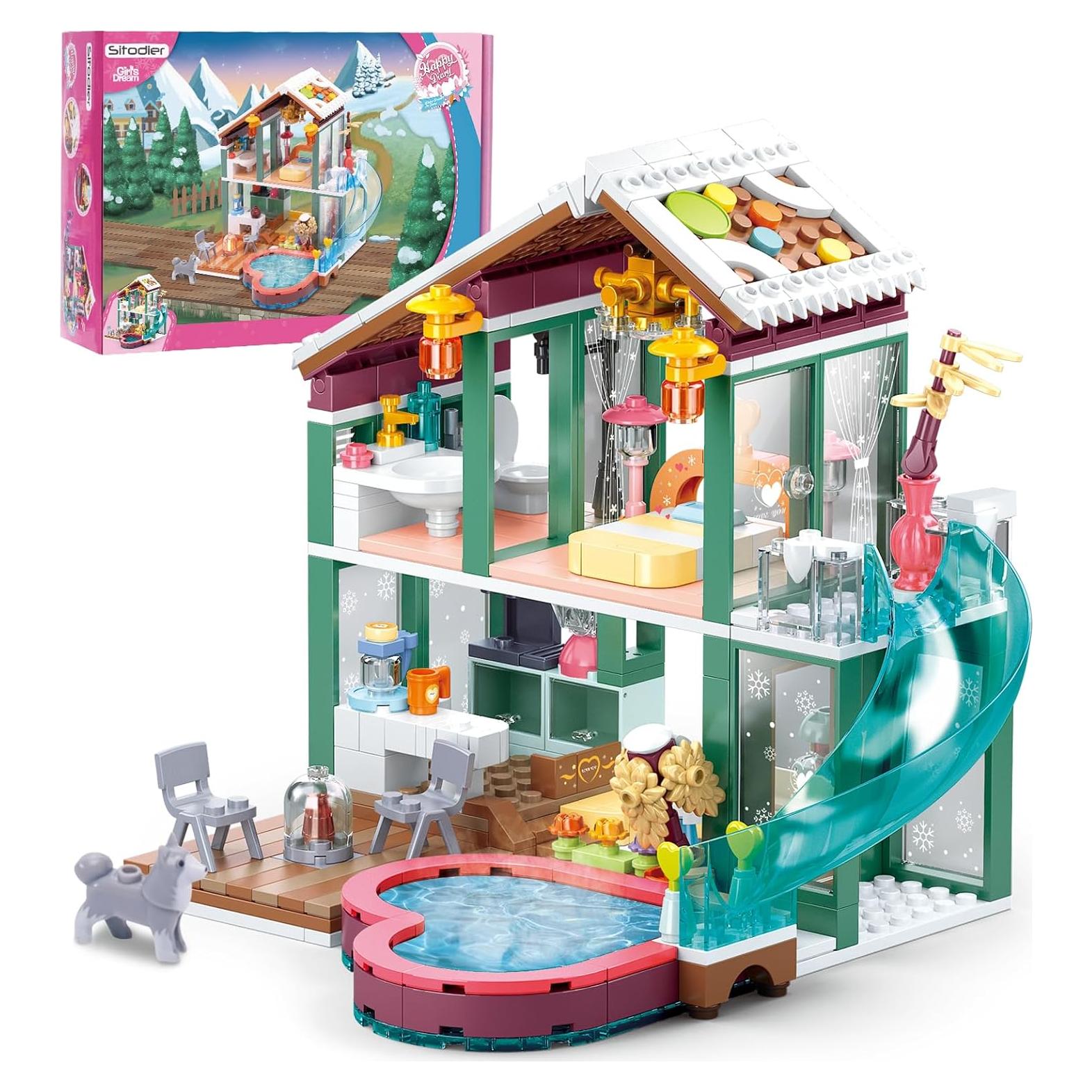 Juego de Bloques de Construcción Sitodier 439 Piezas Casa de Vacaciones