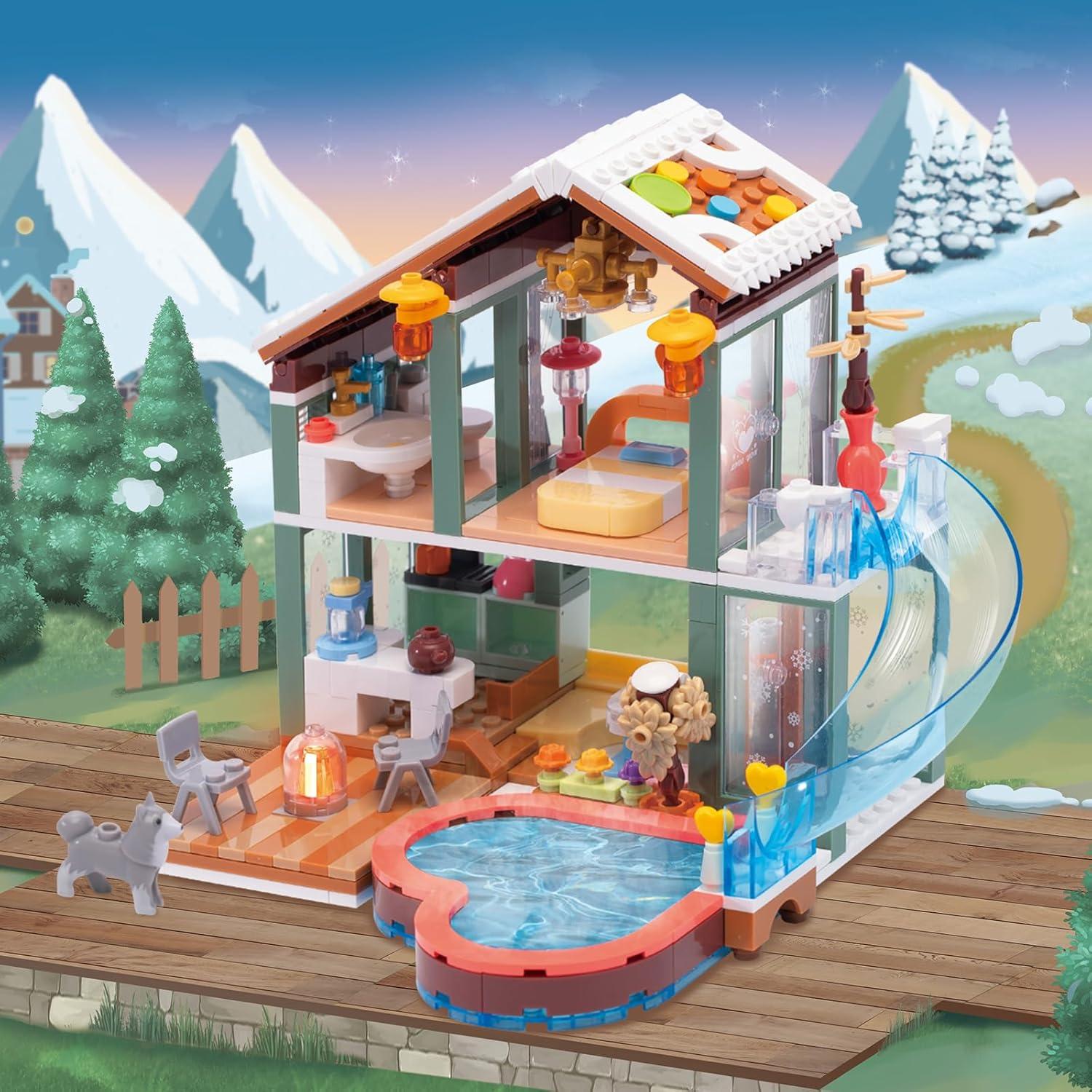 Juego de Bloques de Construcción Sitodier 439 Piezas Casa de Vacaciones