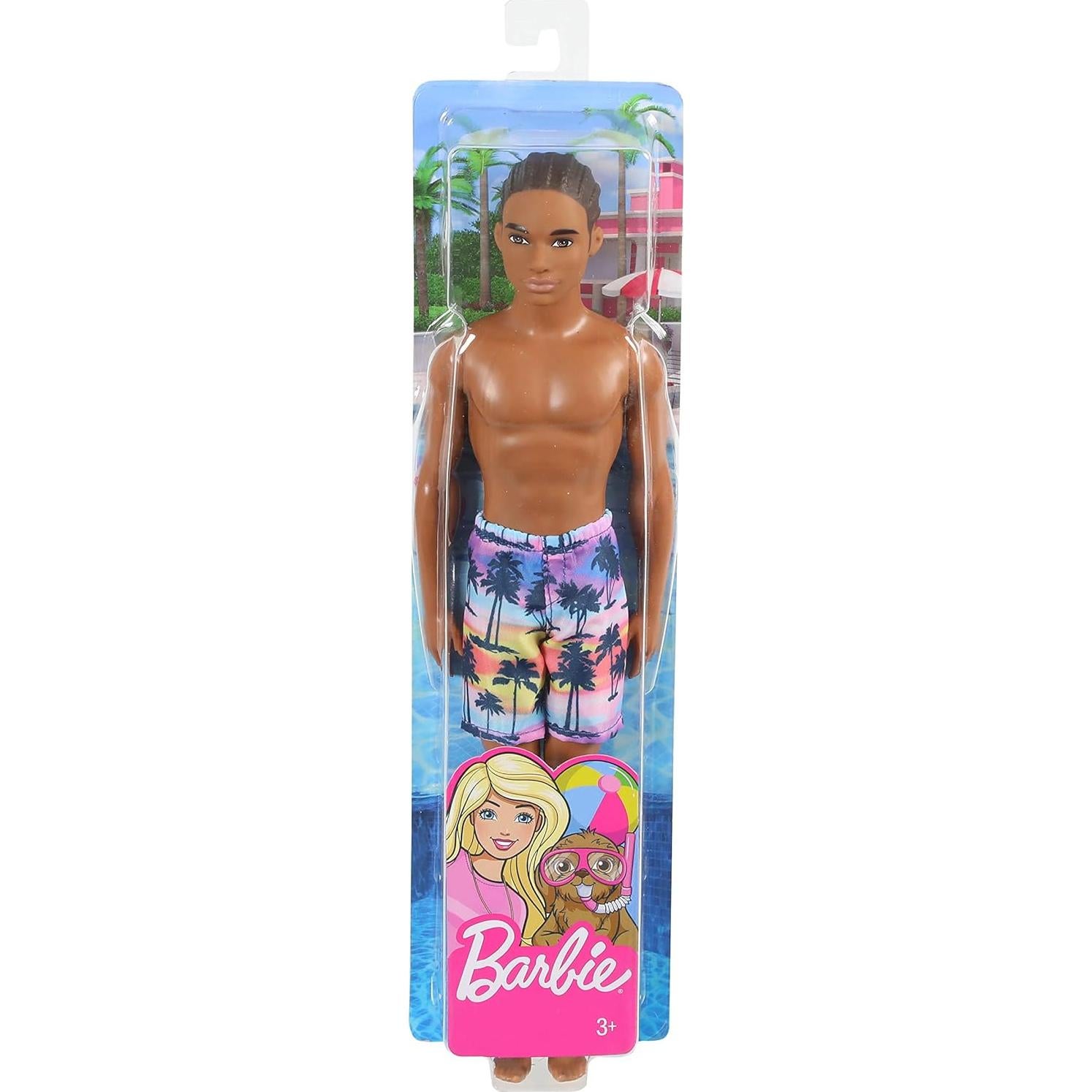 Muñeca Ken de Playa Mattel con Traje de Baño Tropical 3-8 Años