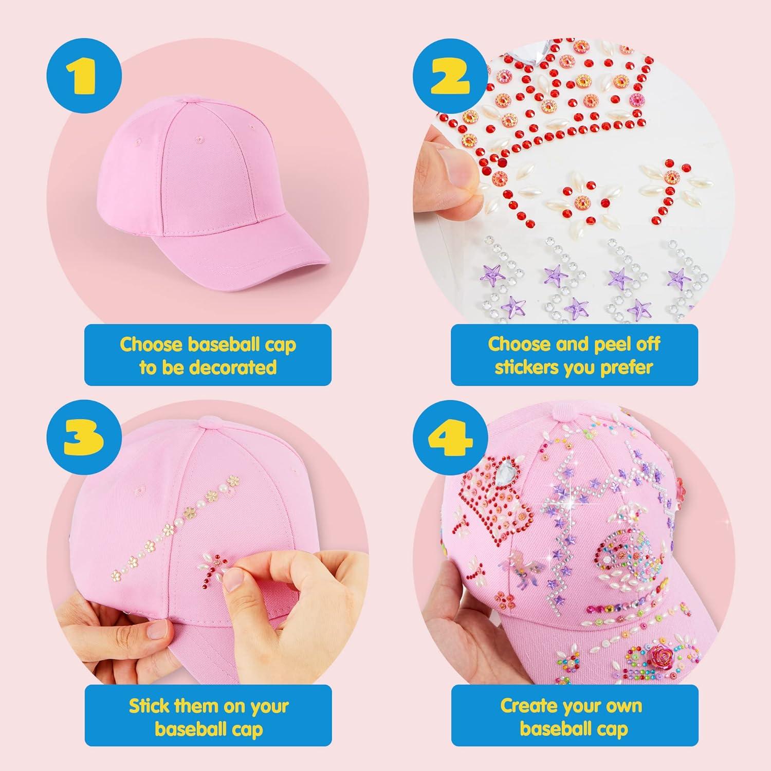 Kit de Arte Gorra de Béisbol Klever Kits Rosa con Gemas Adhesivas