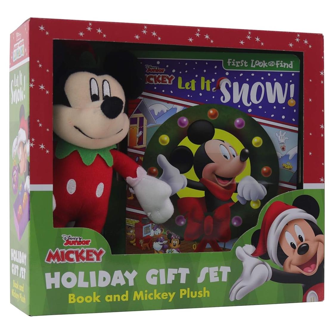 Disney Junior Mickey Mouse Clubhouse - Let It Snow! Holiday Gift Set - First Look and Find Activity Book and Mickey Plush! - PI Kids