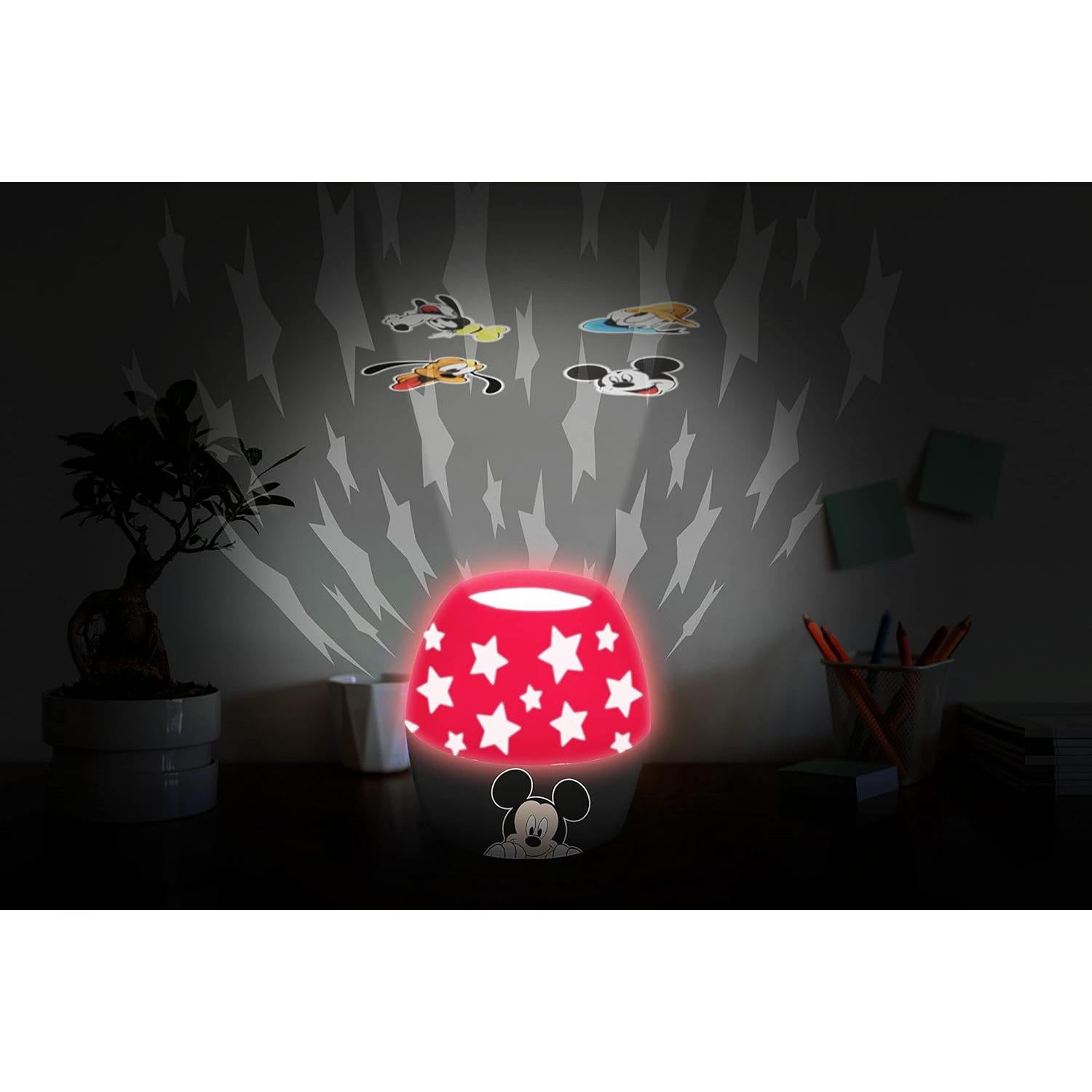 Lámpara Proyector Mickey Mouse Idea Nuova - Luz Nocturna 10.5 cm