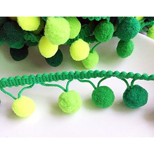 Cinta Pom Pom Yalulu Verde 5 Yardas 2.7 cm Bricolaje