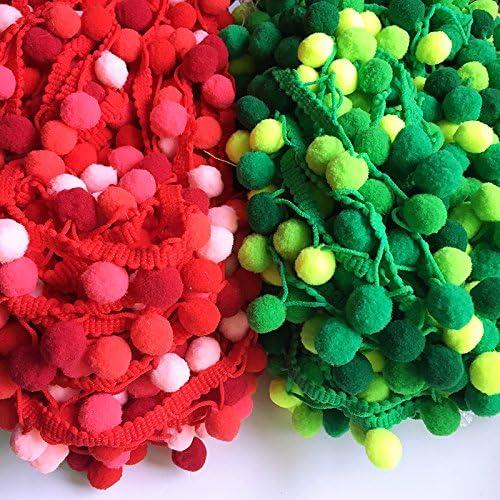 Cinta Pom Pom Yalulu Verde 5 Yardas 2.7 cm Bricolaje