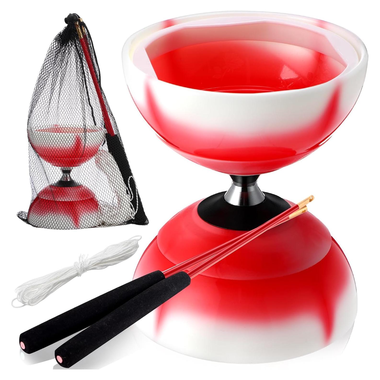 Juego de Diabolo Chino Simgoing LED Rojo Fuego 15 cm