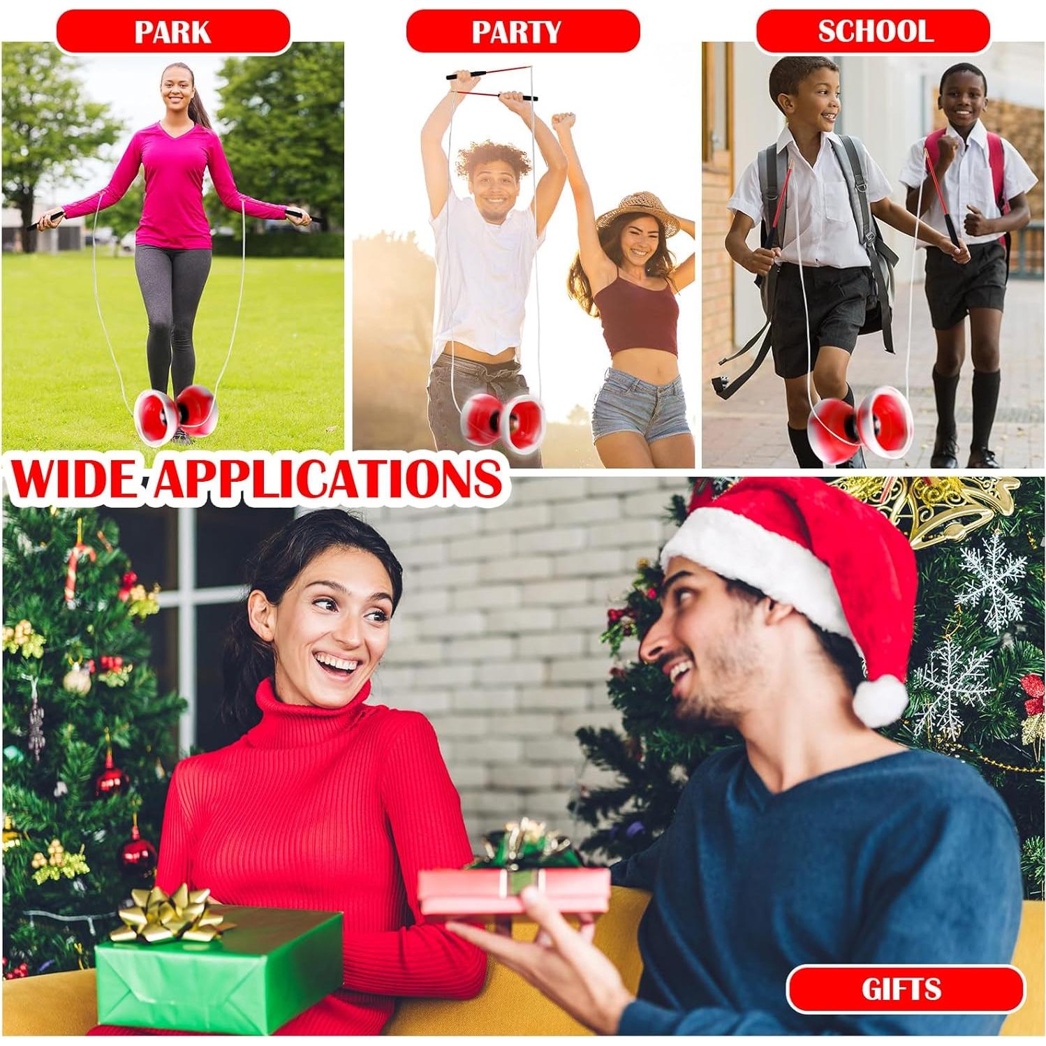 Juego de Diabolo Chino Simgoing LED Rojo Fuego 15 cm