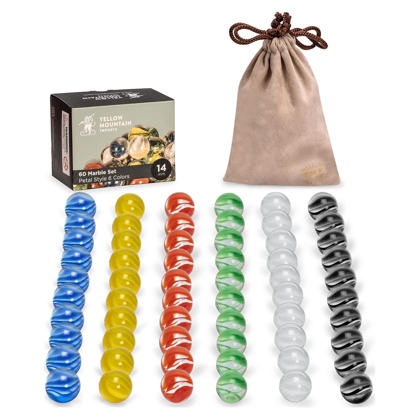 60 Canicas de Vidrio Translúcidas 14mm Importaciones Yellow Mountain