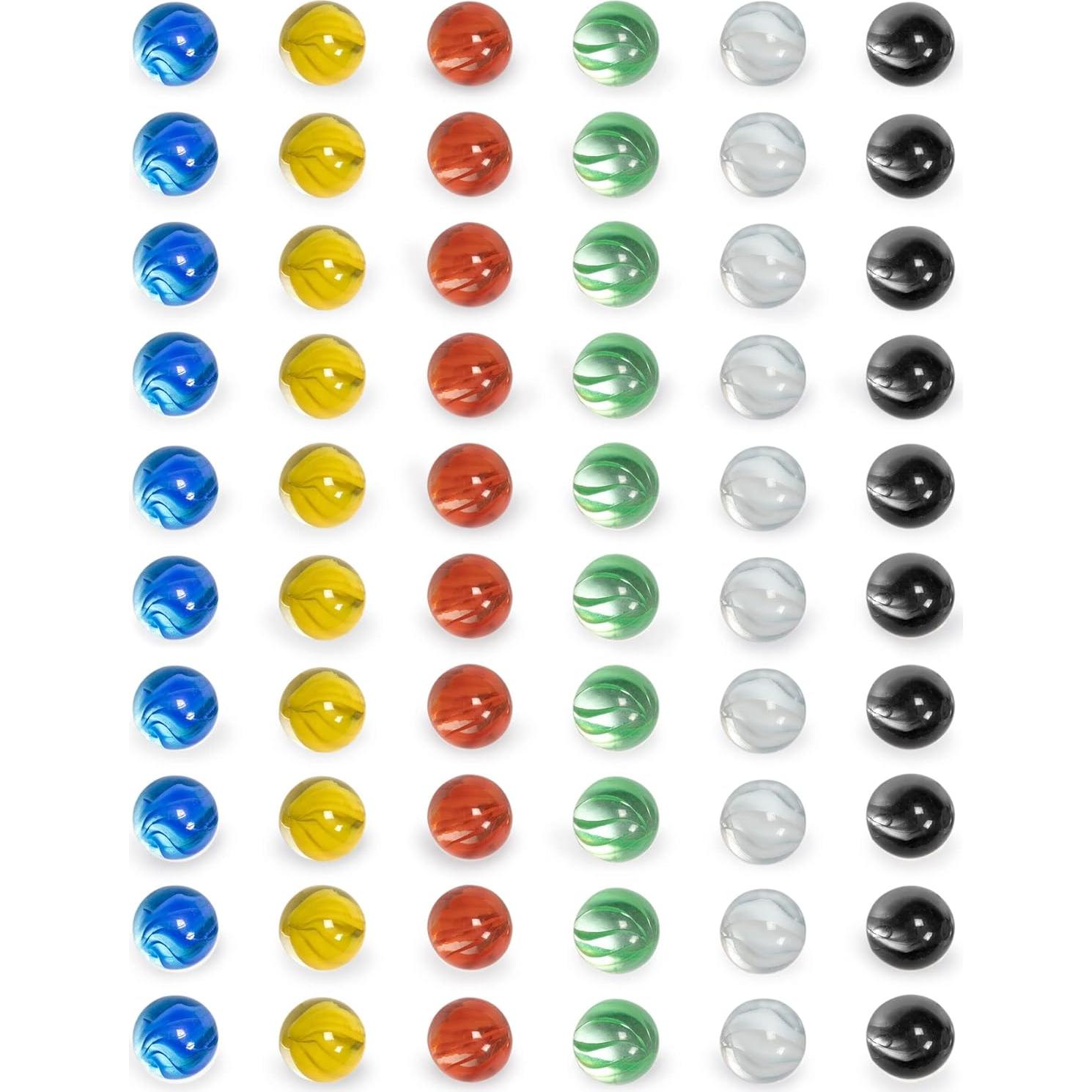 Canicas de Vidrio 60 Piezas 14mm Diseño Pétalo Importaciones Yellow Mountain