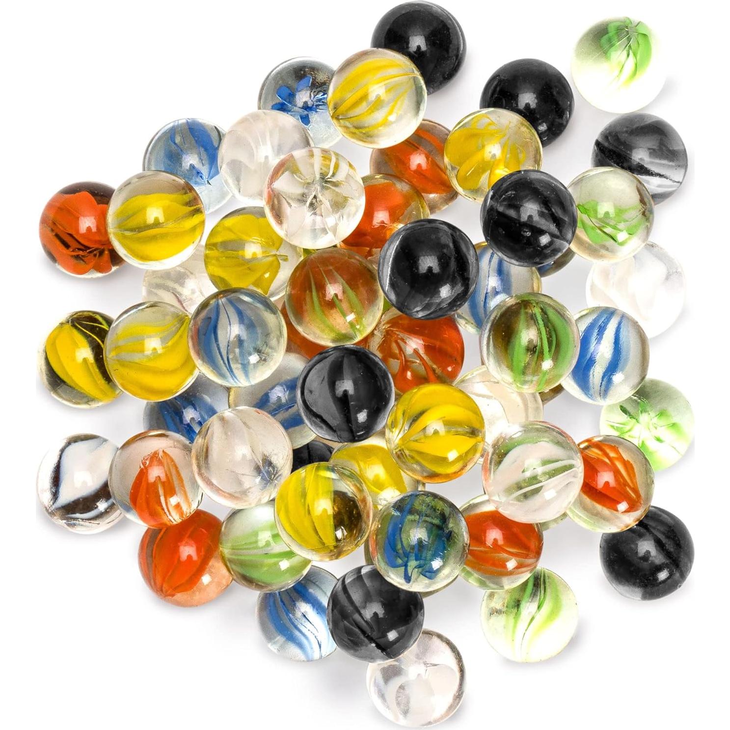 Canicas de Vidrio 60 Piezas 14mm Diseño Pétalo Importaciones Yellow Mountain